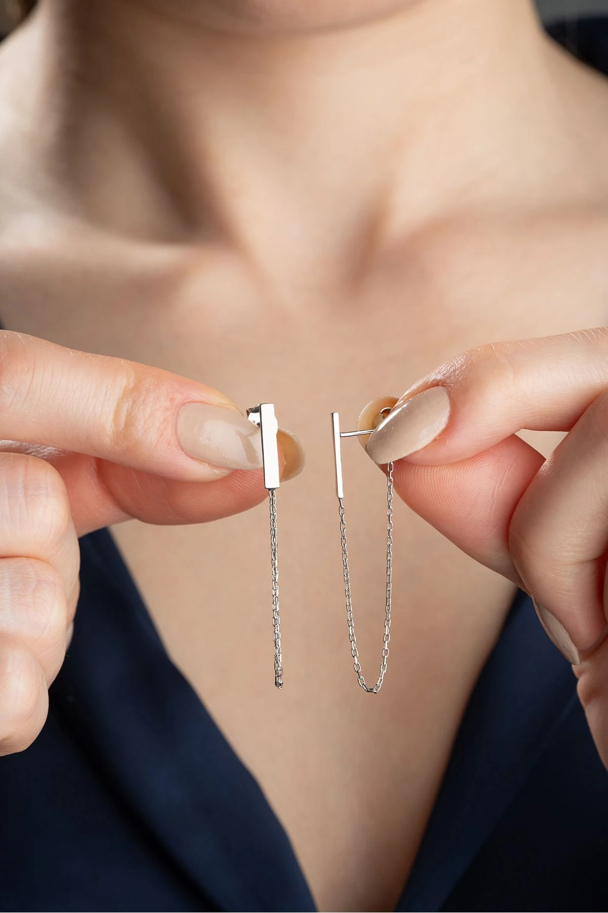 Zincir Gümüş Küpe