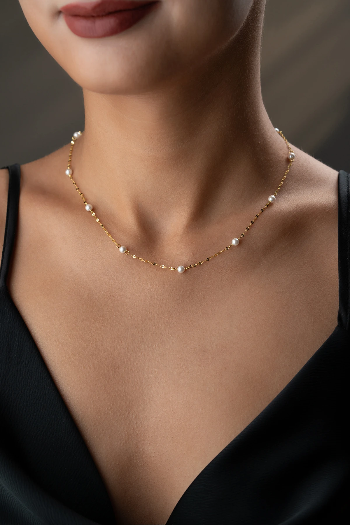 İncili Gümüş Kolye