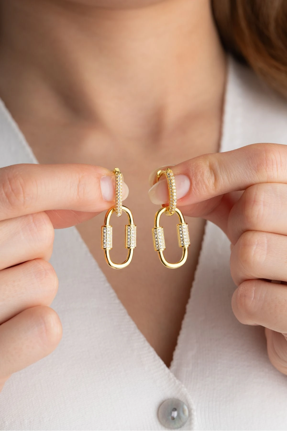 Kilit Halka Gümüş Küpe