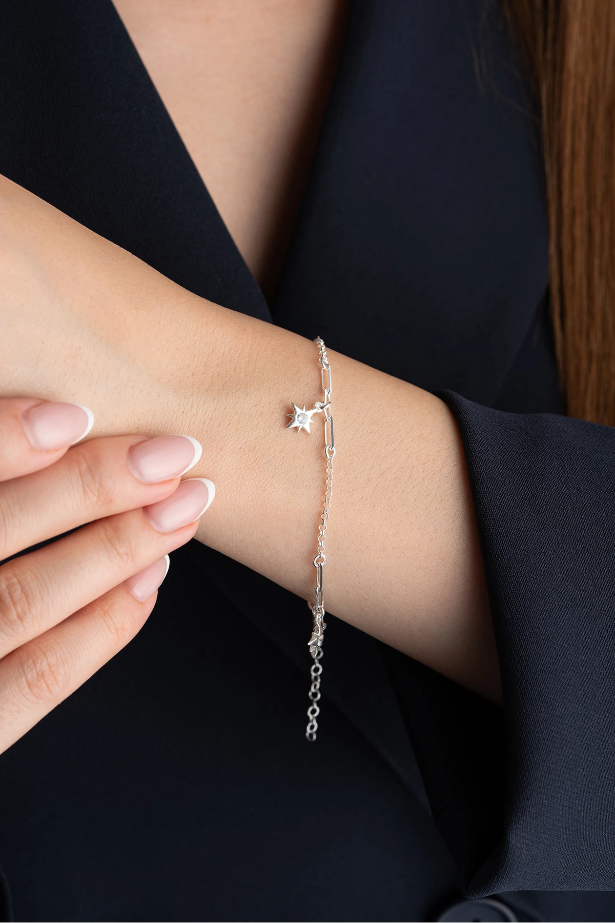 Kutup Yıldızı Gümüş Bileklik