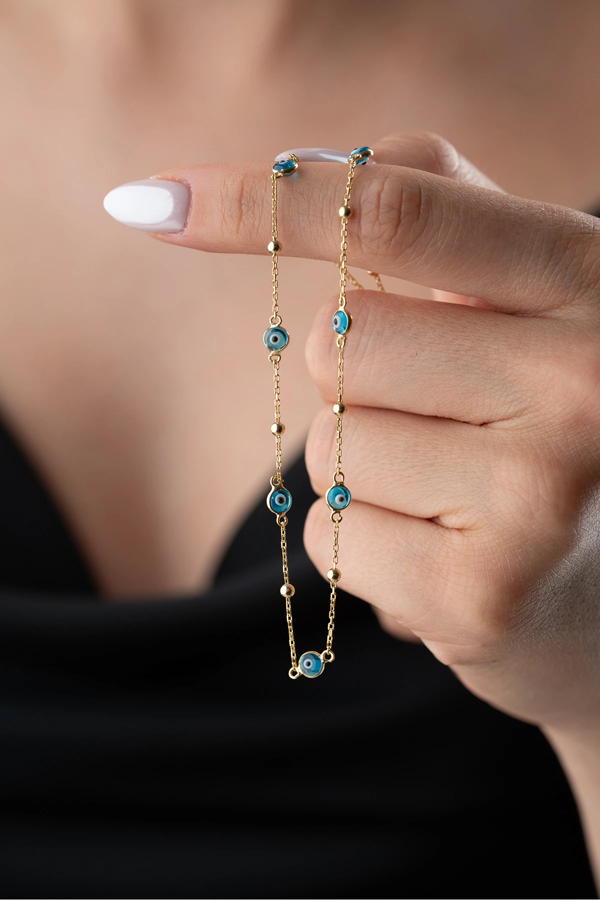 Nazar Boncuklu İnce Zincir Kolye