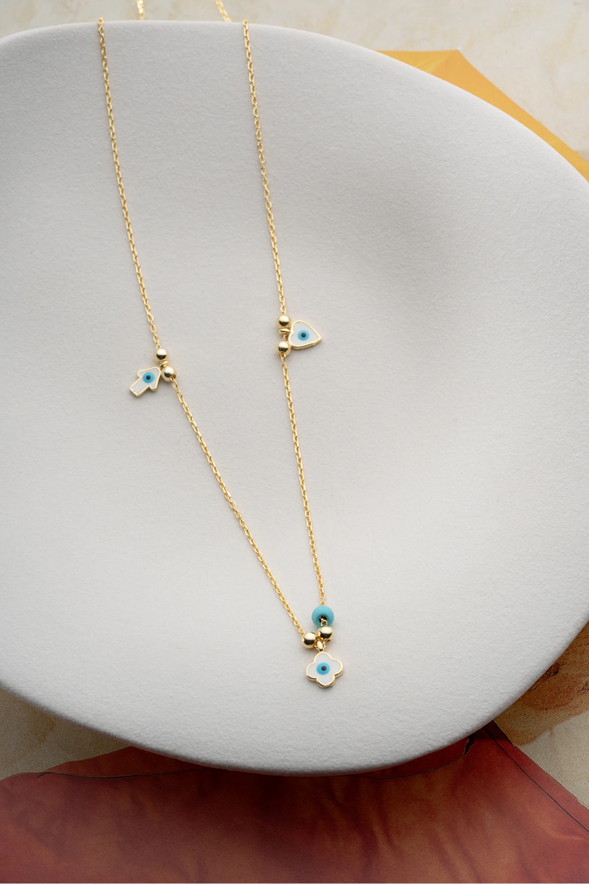 Nazar Boncuklu Şans Gümüş Kolye