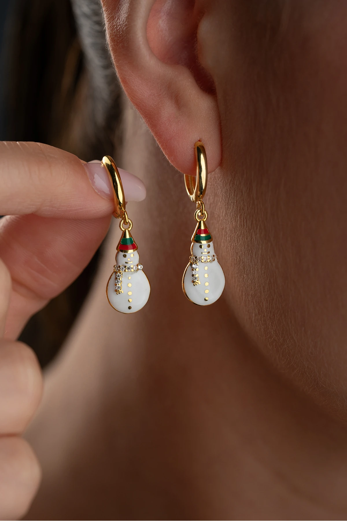 Kardan Adam Gümüş Küpe