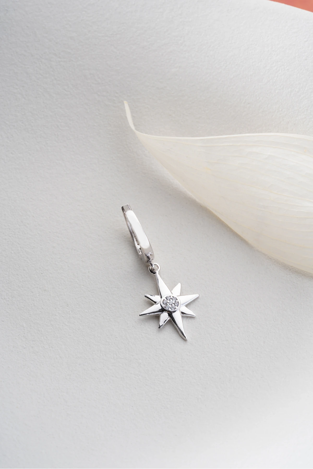 Kutup Yıldızı Gümüş Küpe