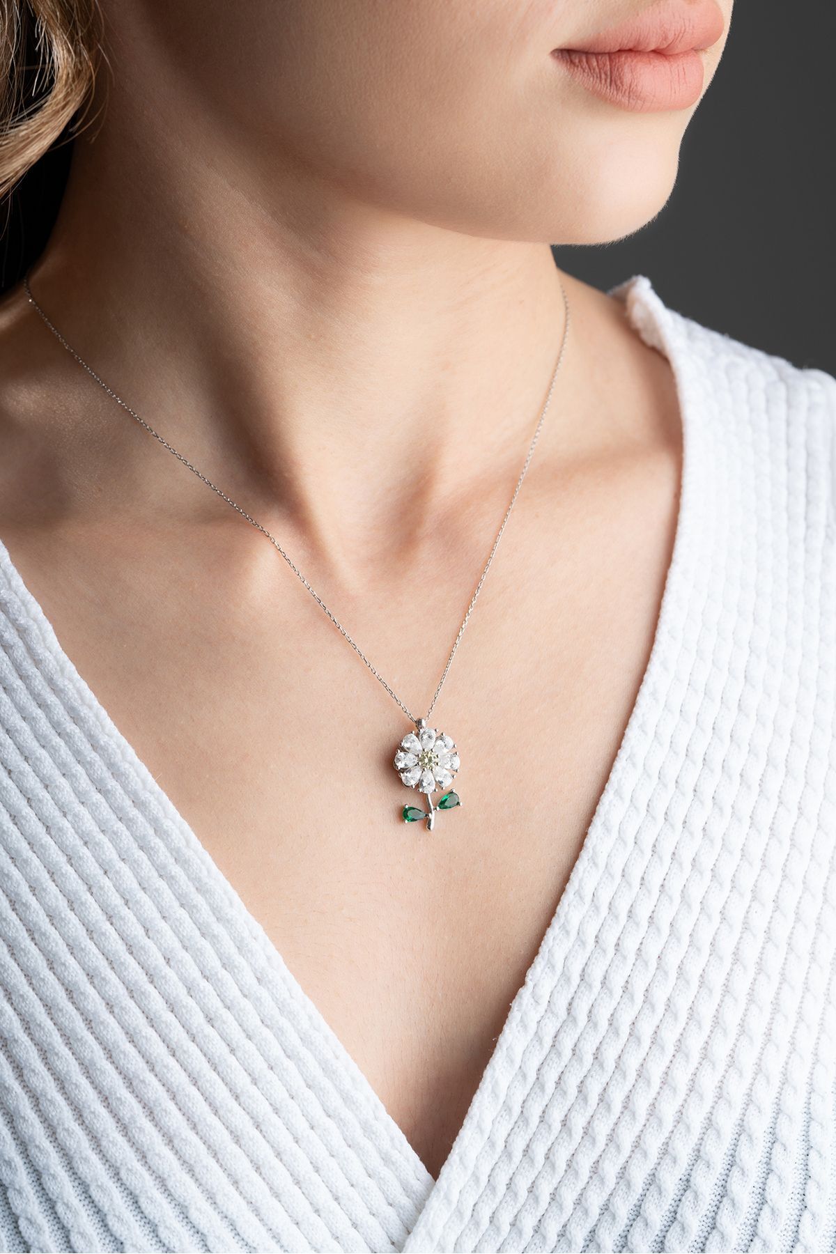 Papatya Gümüş Kolye