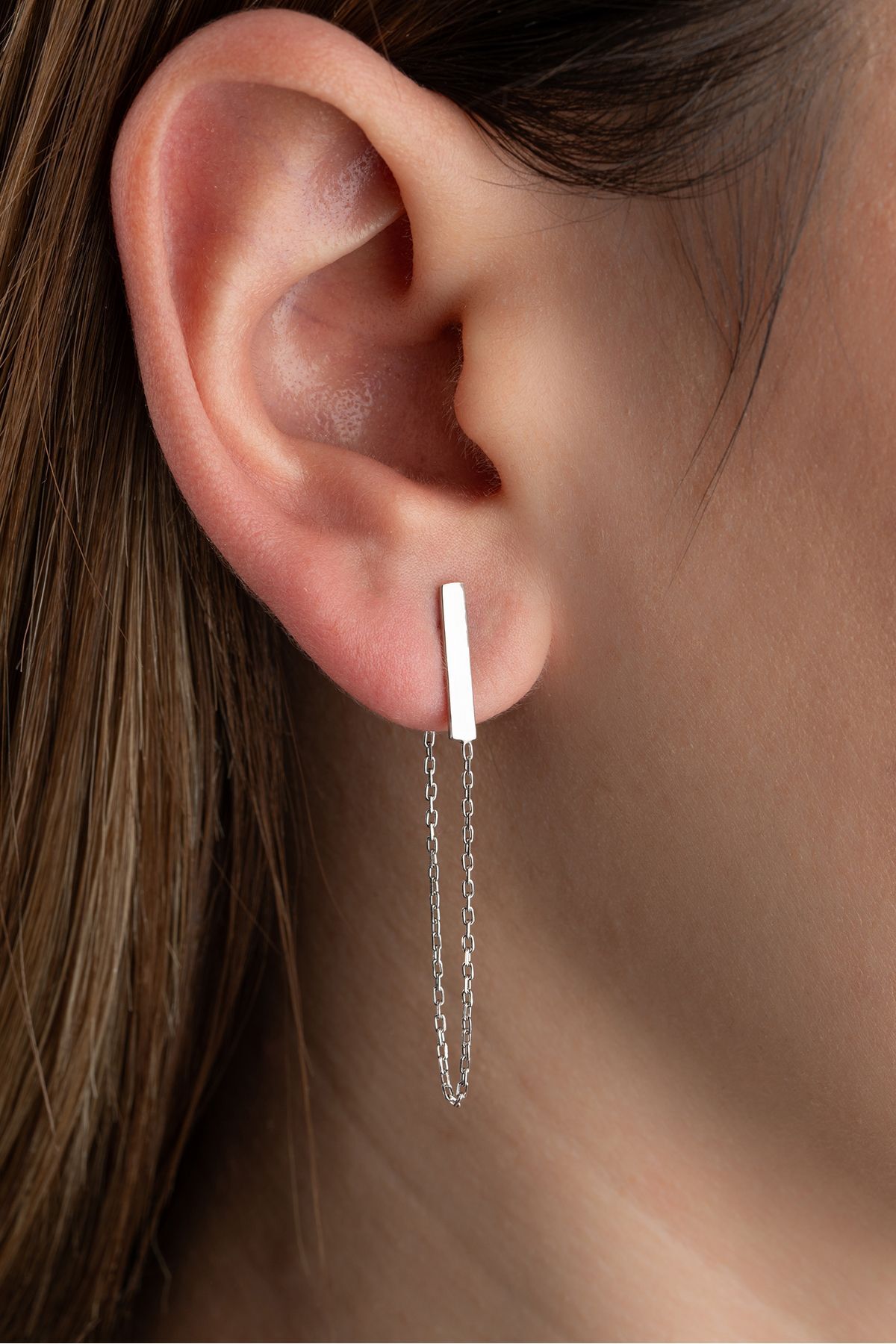 Zincir Gümüş Küpe