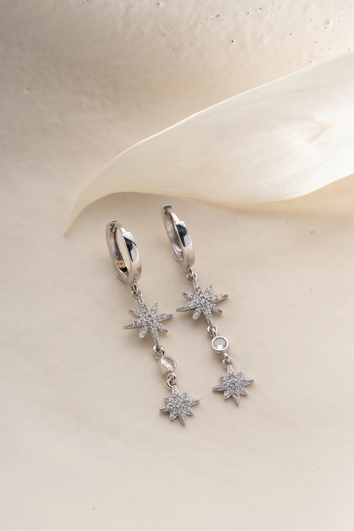 Kutup Yıldızı Gümüş Küpe