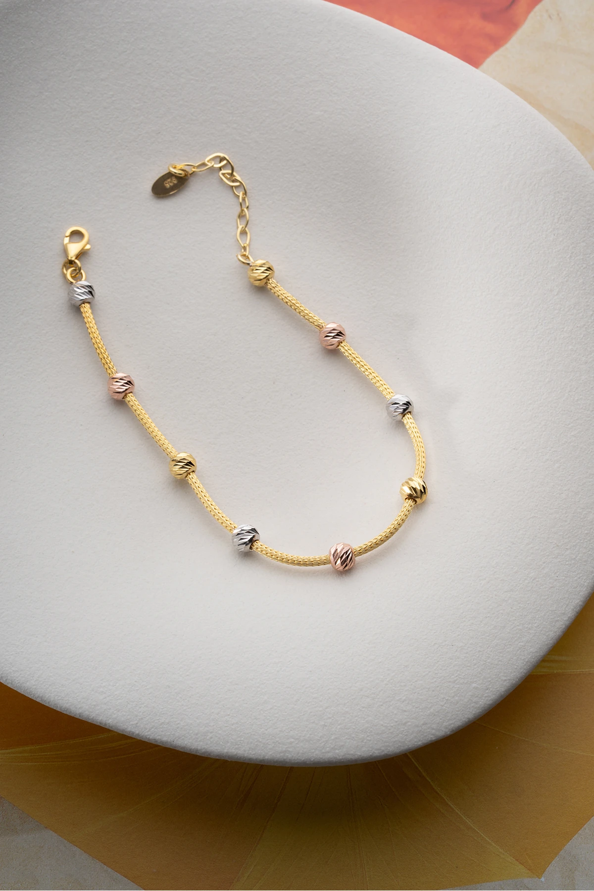 Renkli Toplu Dorika Gümüş Bileklik