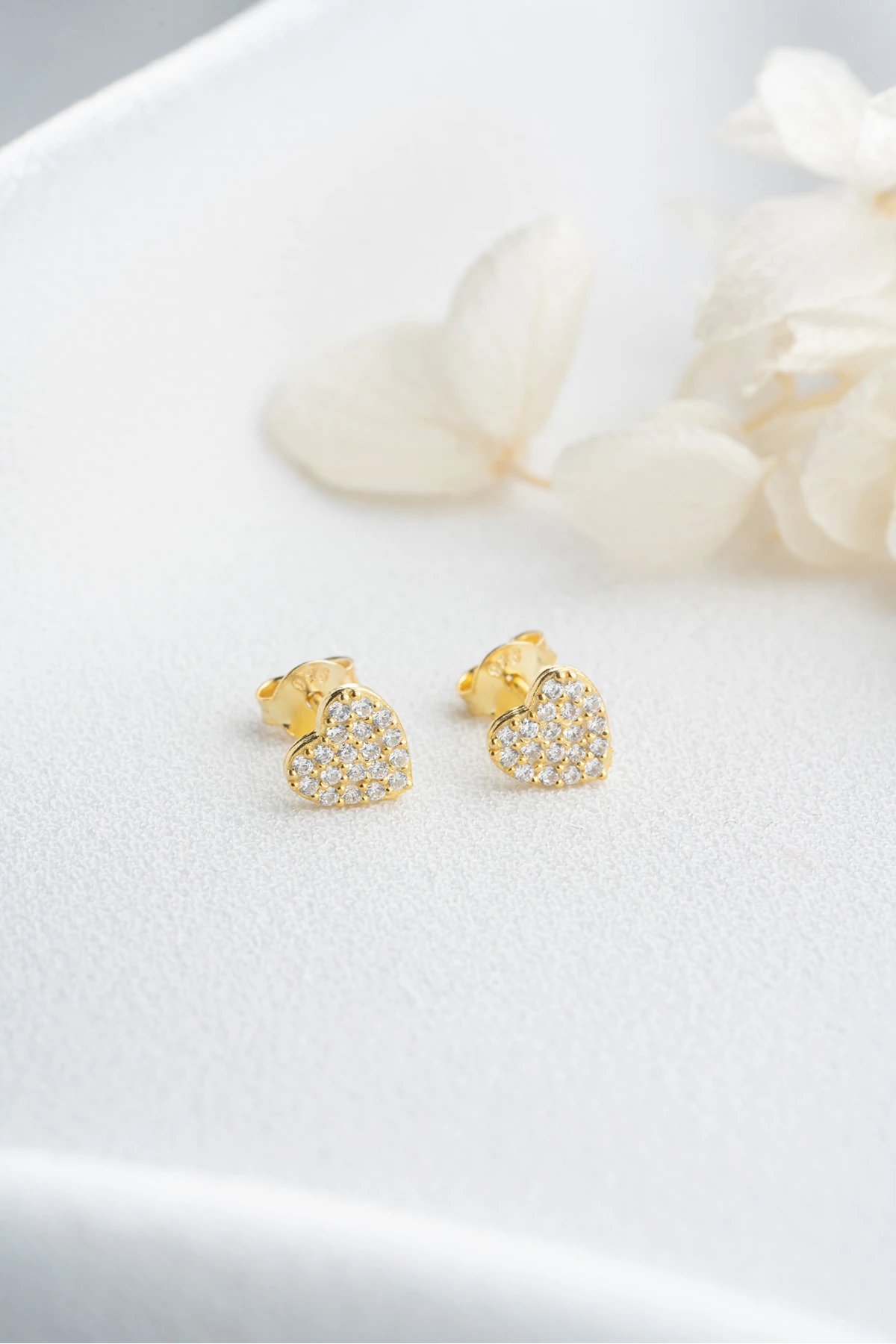 Minik Kalp Gümüş Küpe