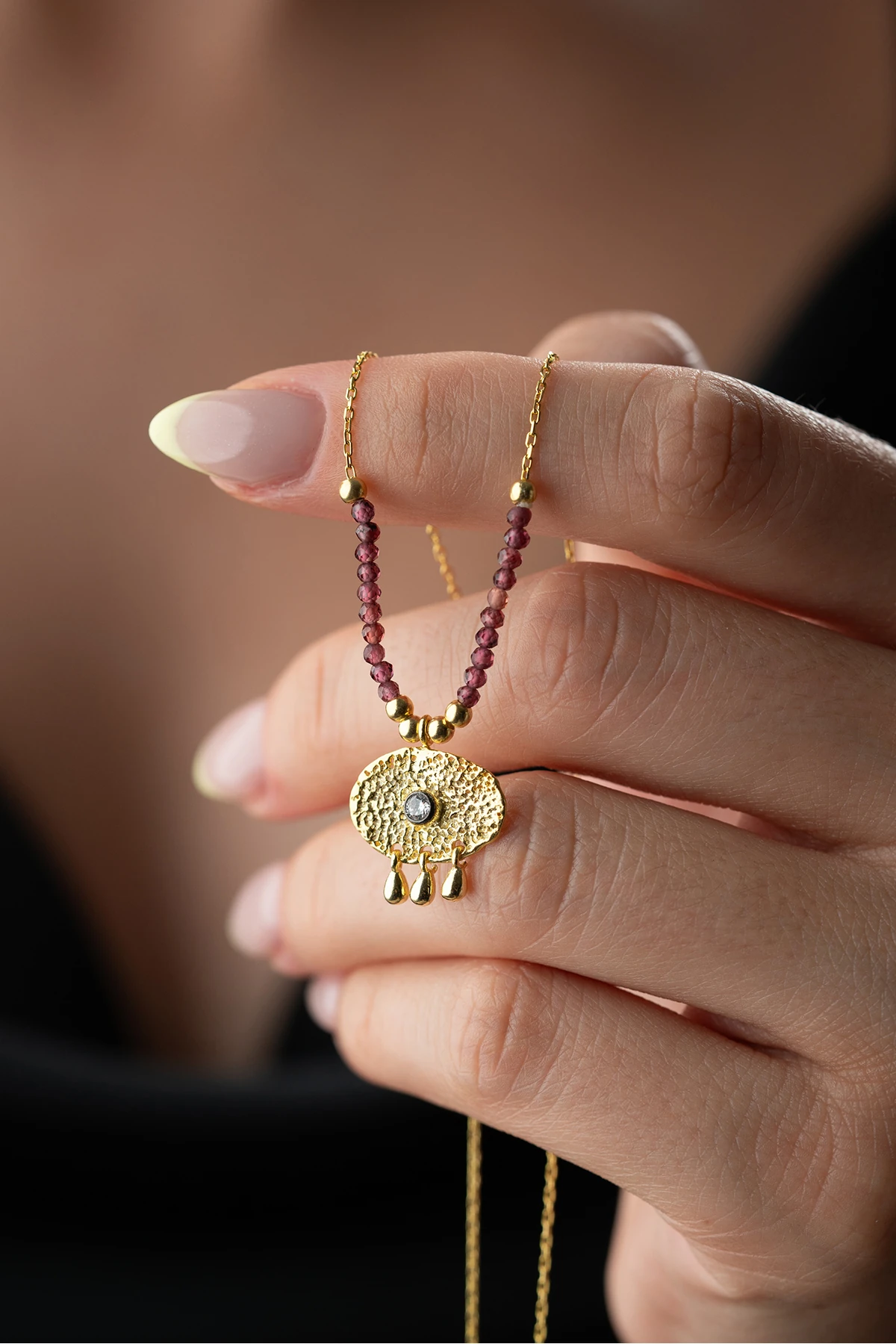 Süryani Gözü Boncuklu Gümüş Kolye