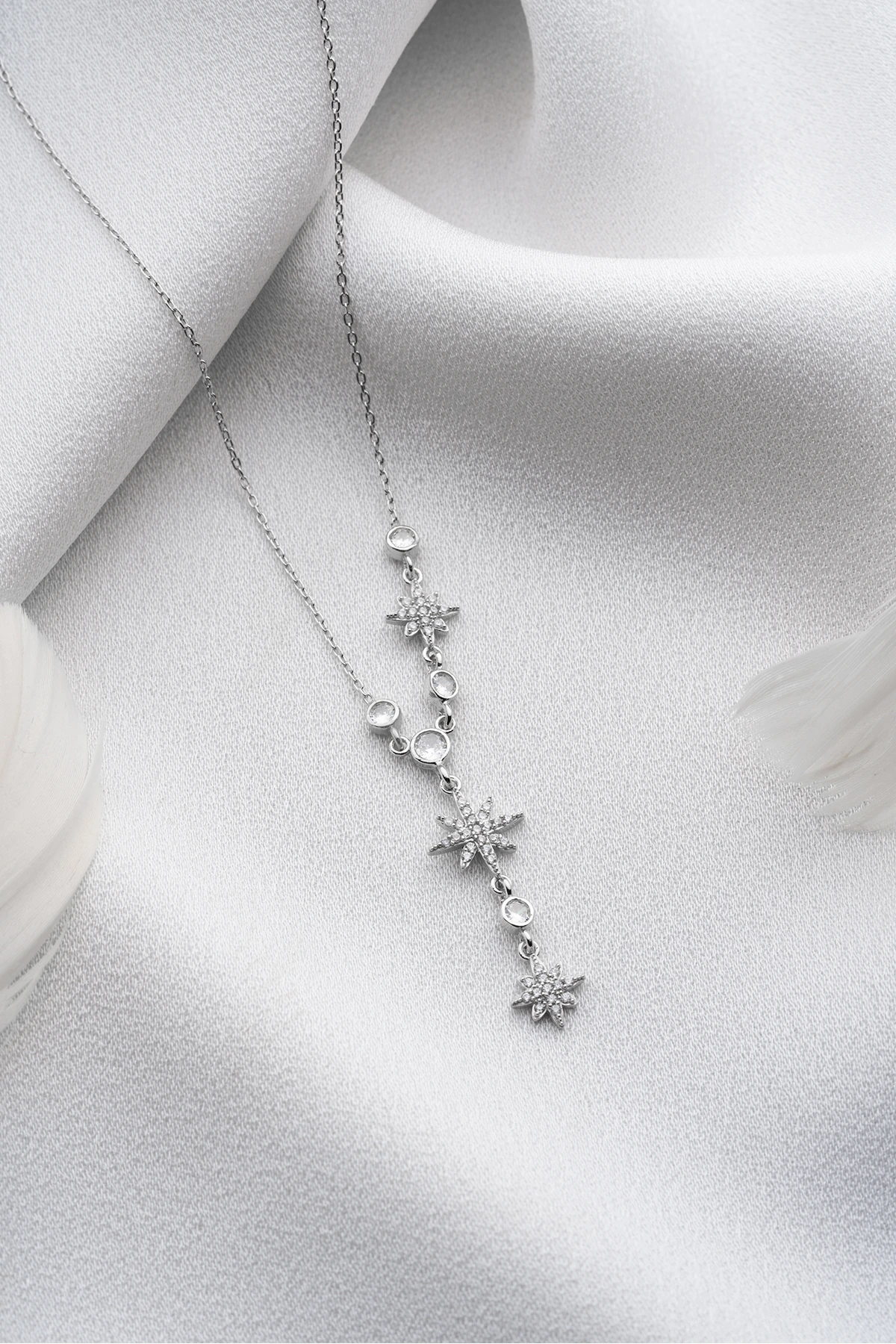 Yıldız Sembollü Y Gümüş Kolye