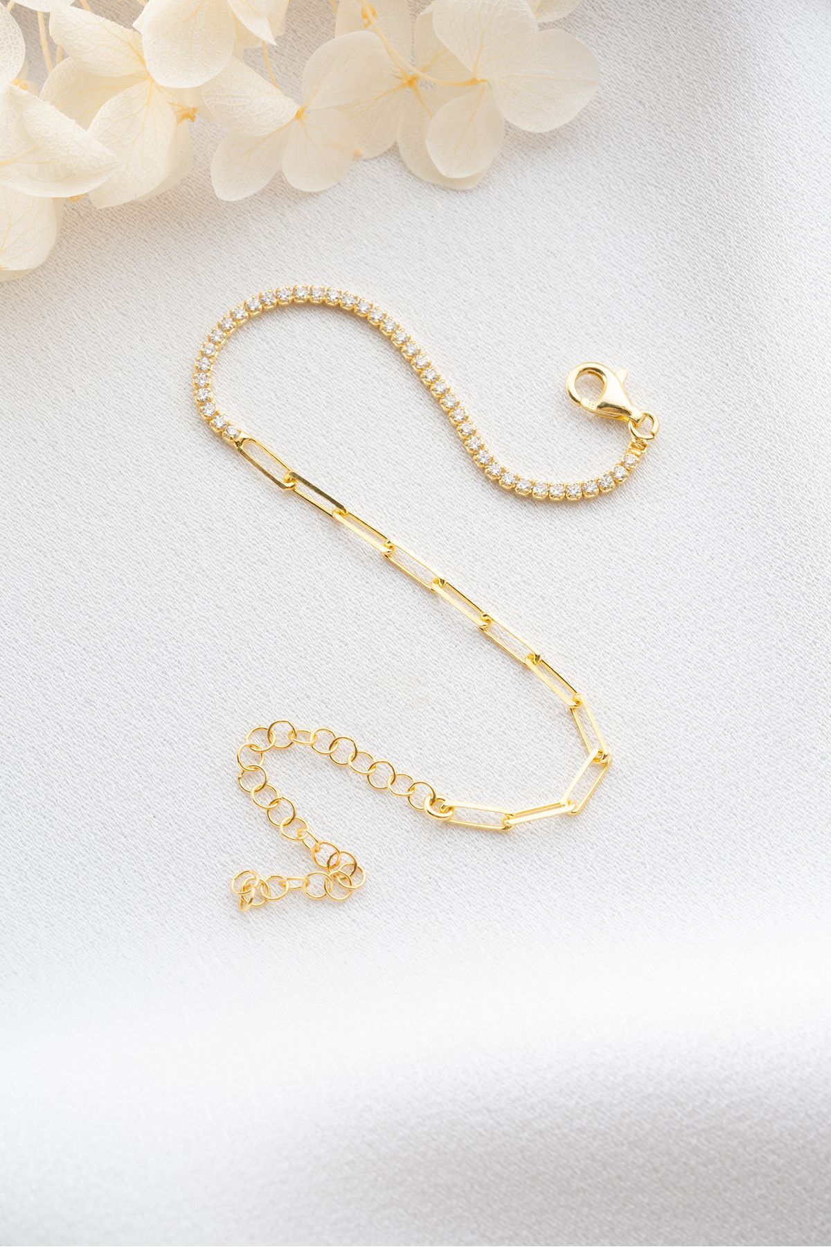 Su Yolu ve Ataş Zincir Gümüş Bileklik