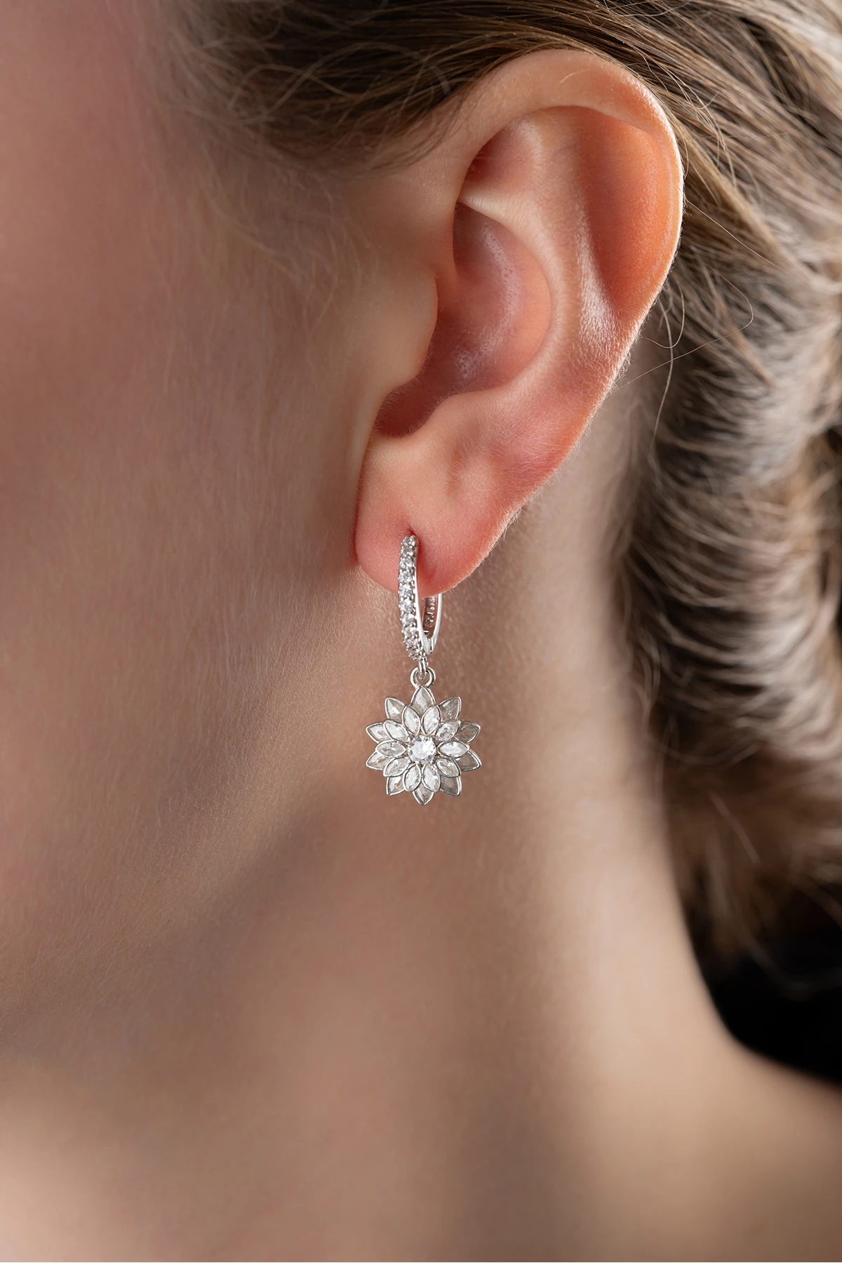 Lotus Gümüş Küpe