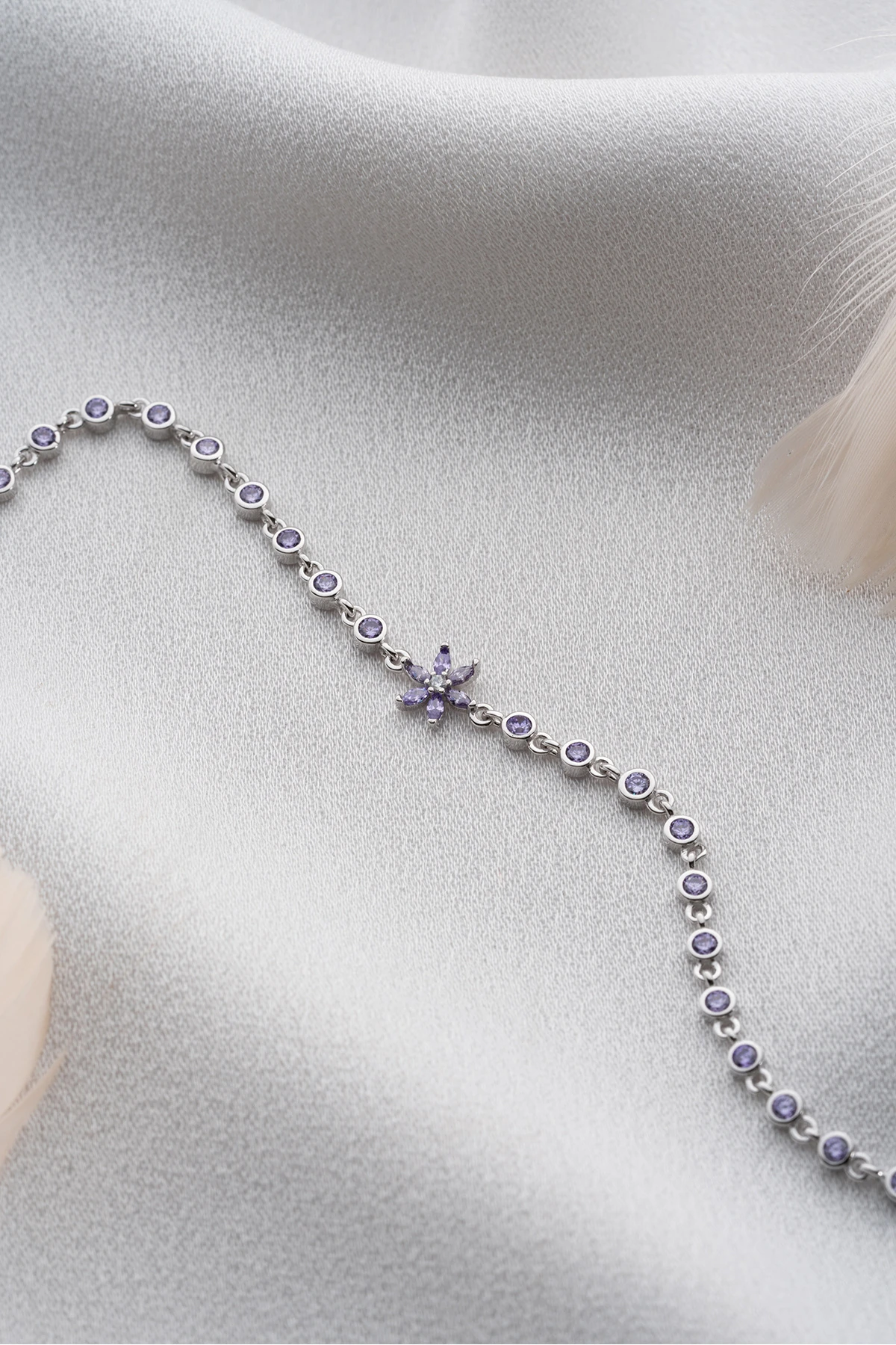 Çiçekli Kaplama Zincir Bileklik