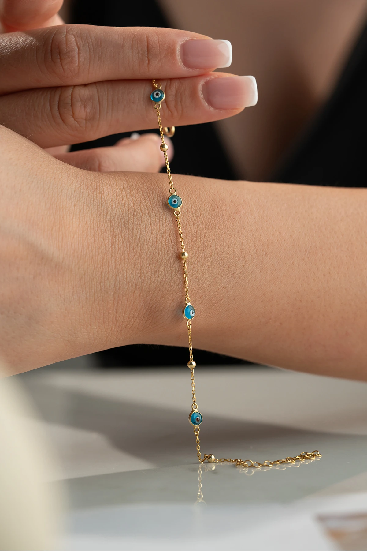 Nazar Toplu Zincir Gümüş Bileklik