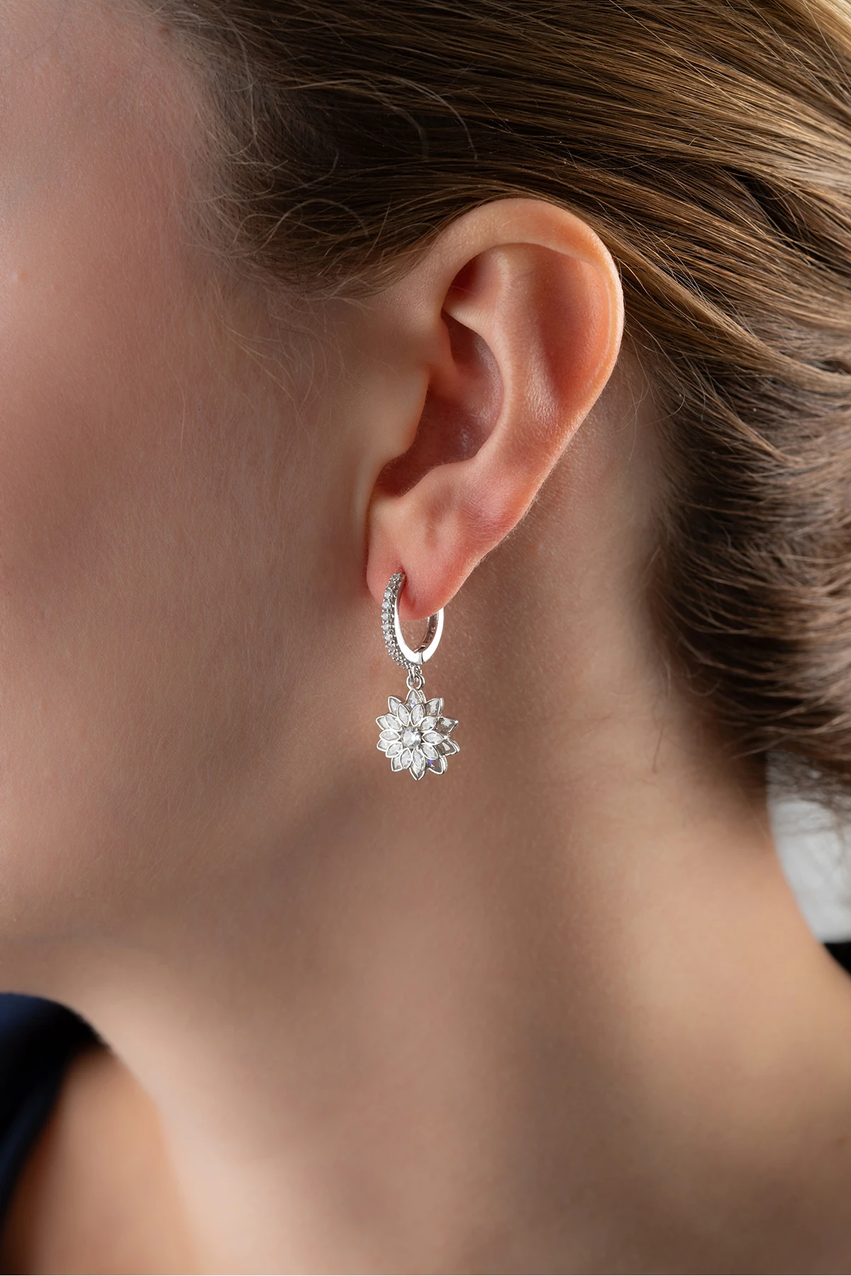 Lotus Gümüş Küpe