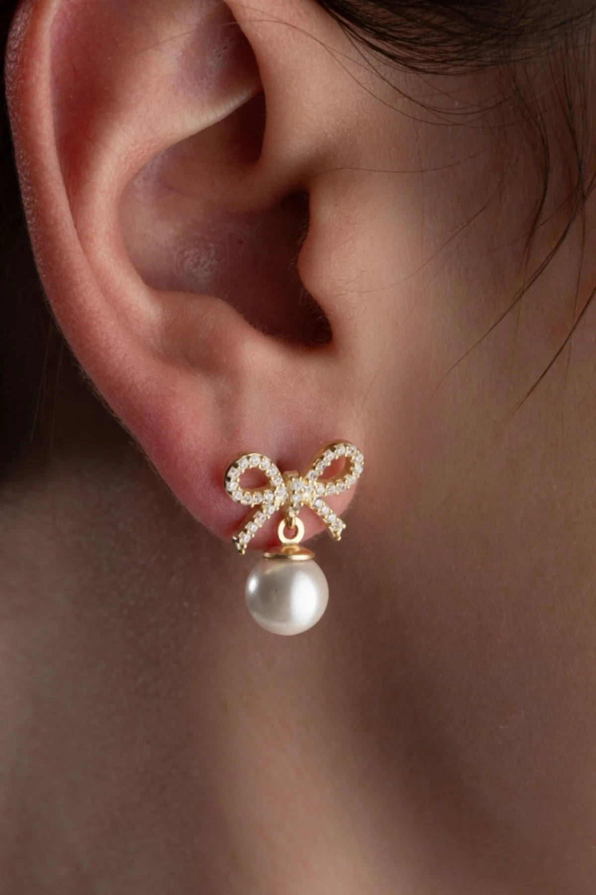 Fiyonklu İnci Küpe