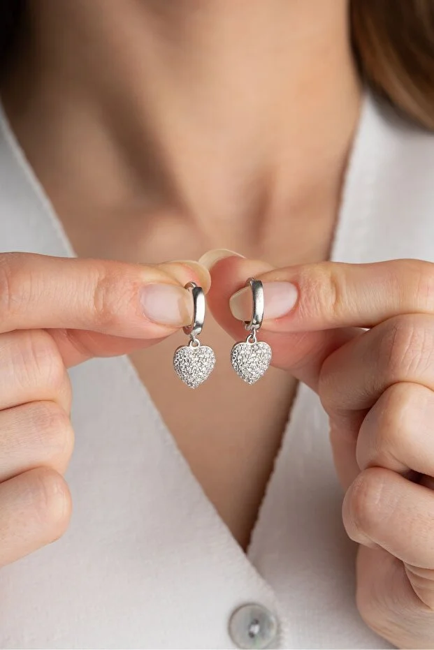 Kalpli Halka Gümüş Küpe