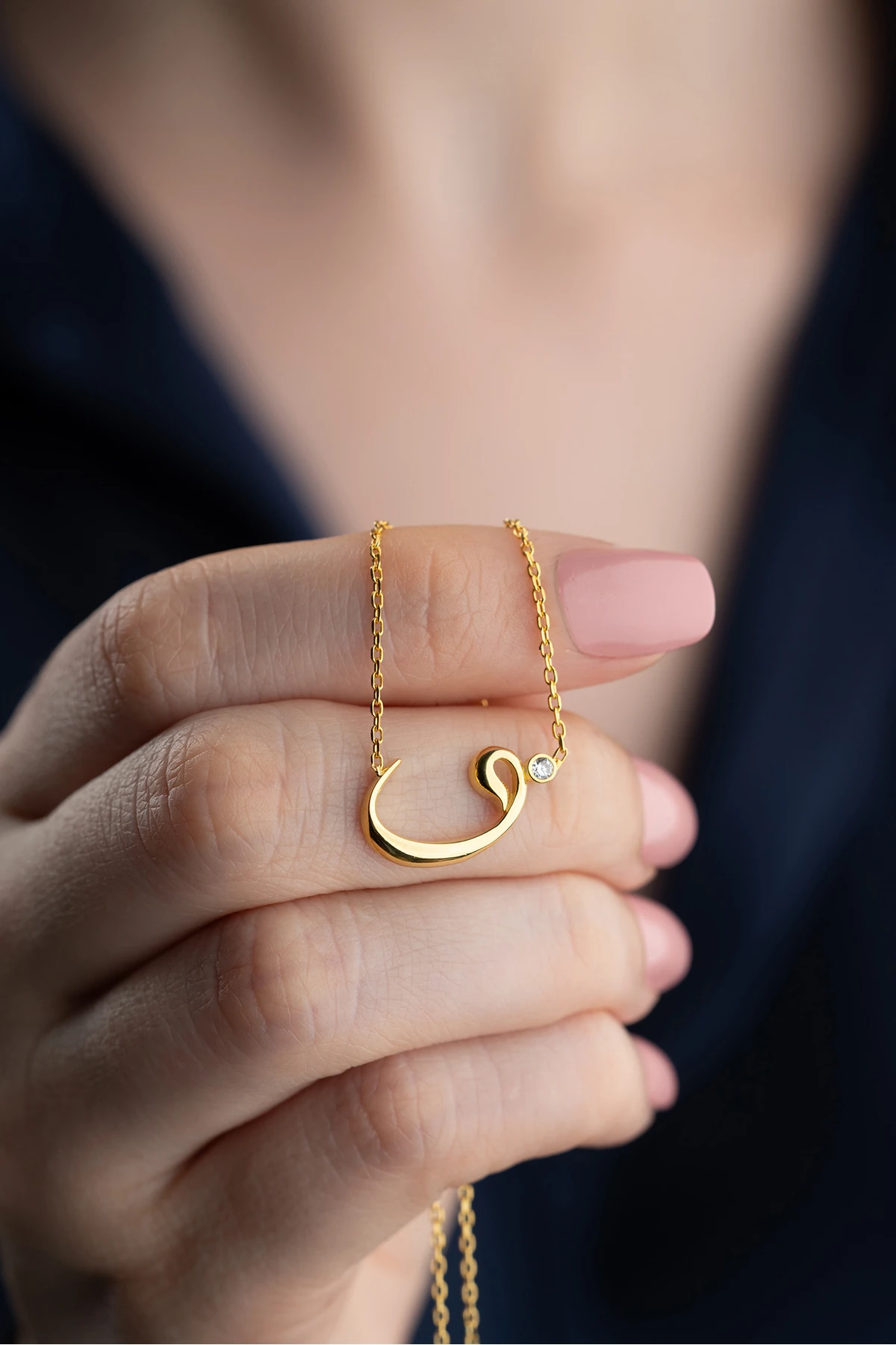 Vav Harfi Gümüş Kolye