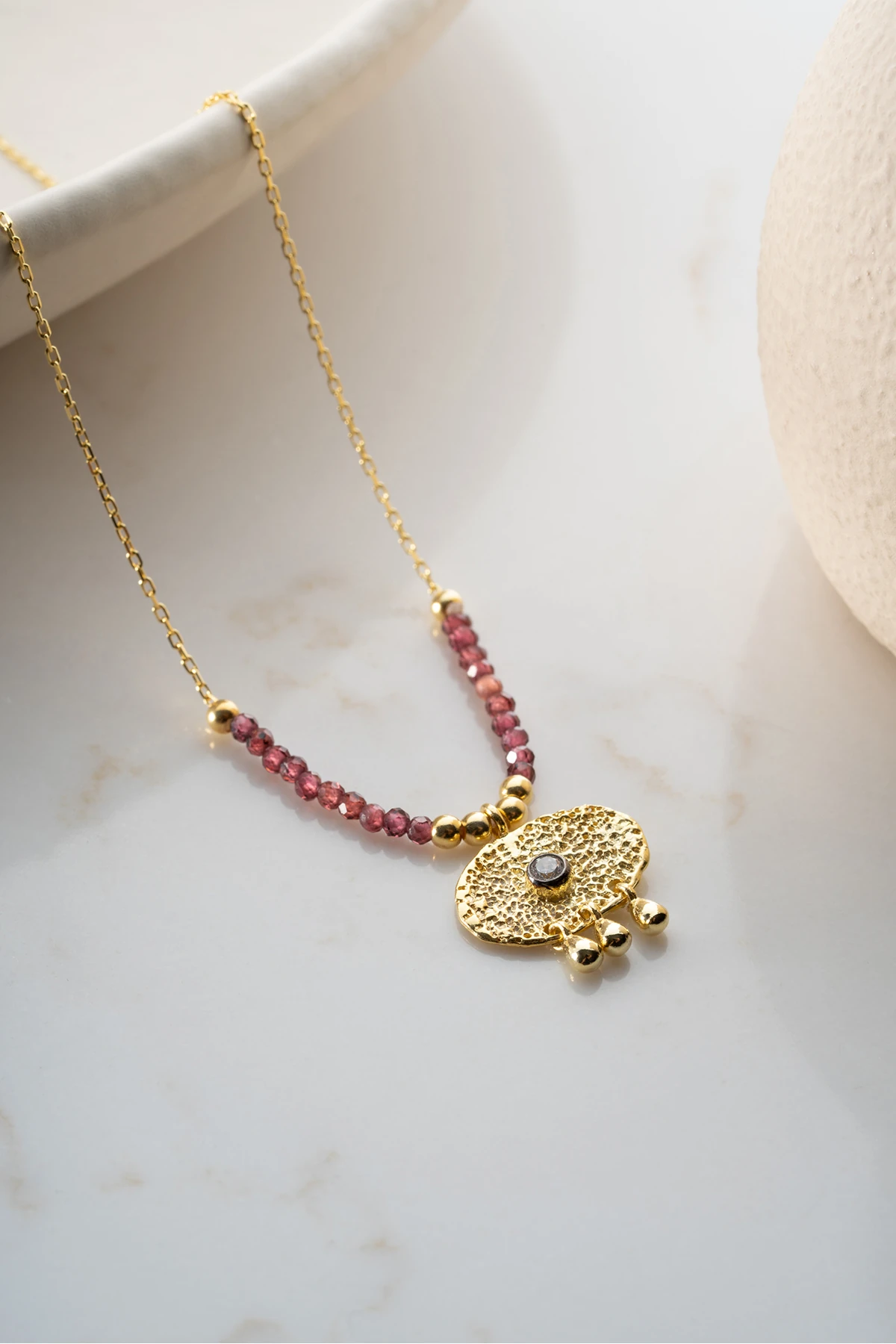 Süryani Gözü Boncuklu Gümüş Kolye