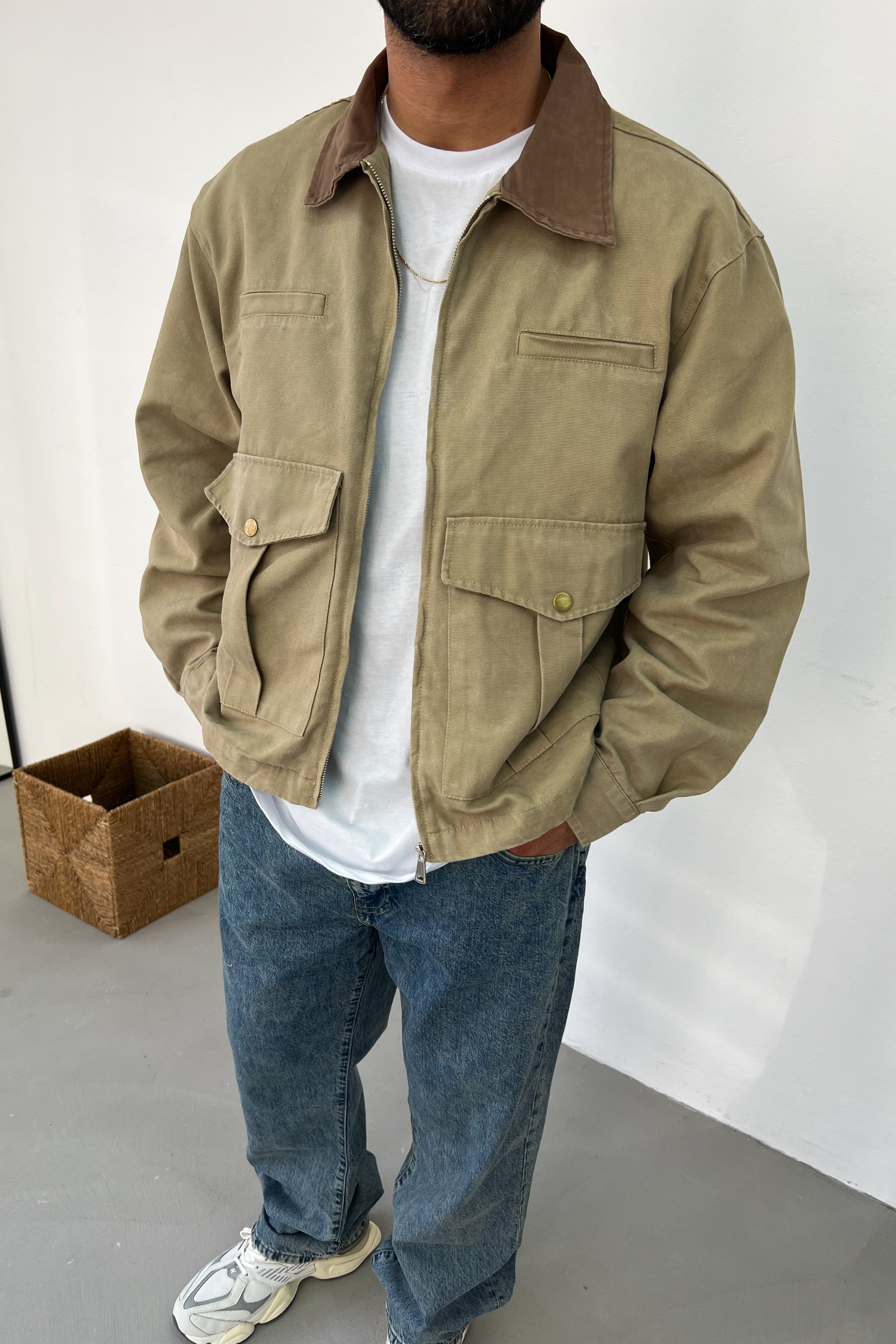 Yıkamalı Gabardin Oversize Ceket 110-07