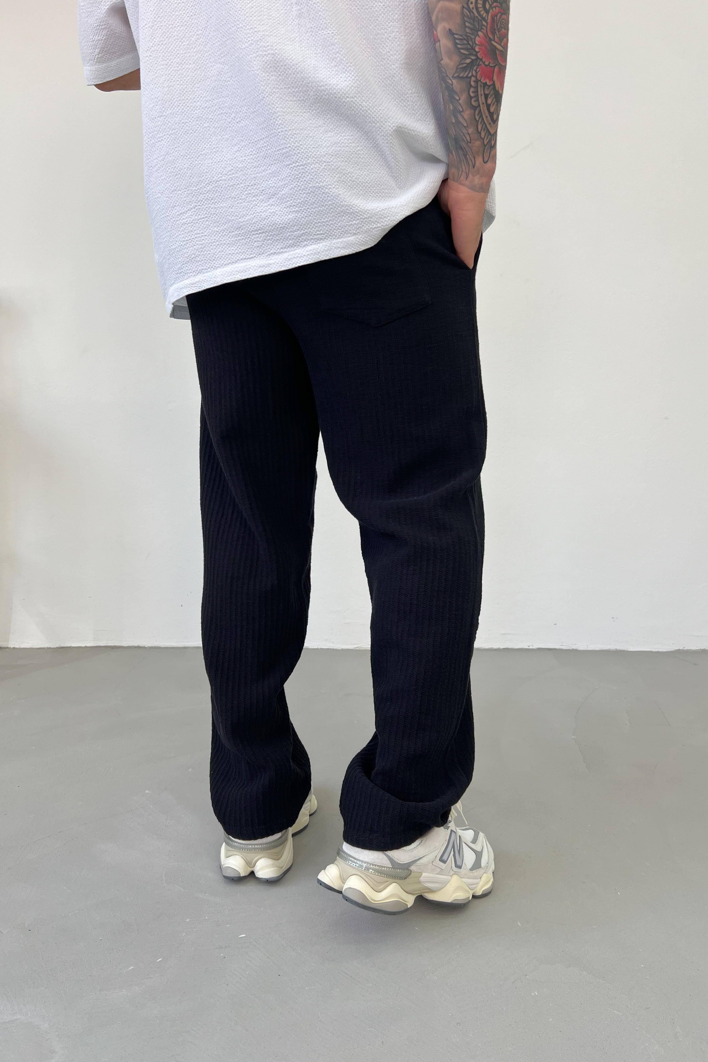 Örme Kumaş Keten Baggy Pantolon 206