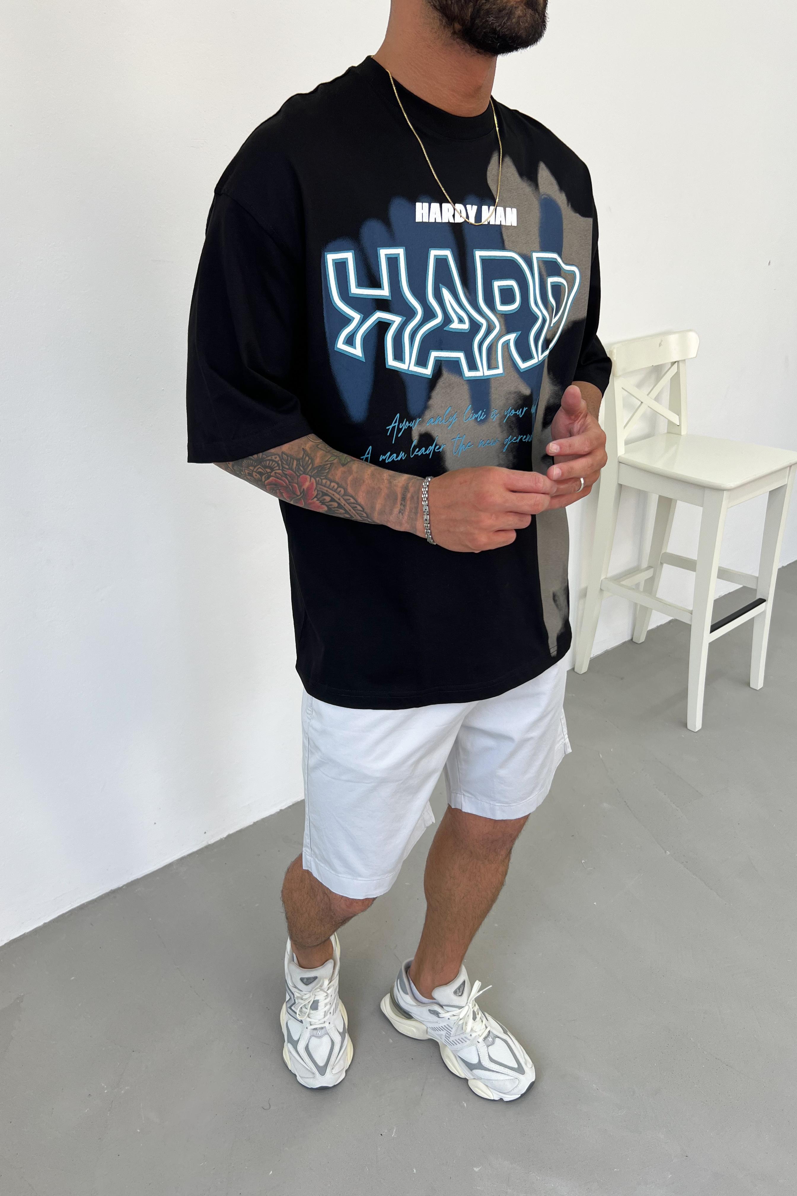 Hardy Man Baskılı Oversize Tshirt Y2501