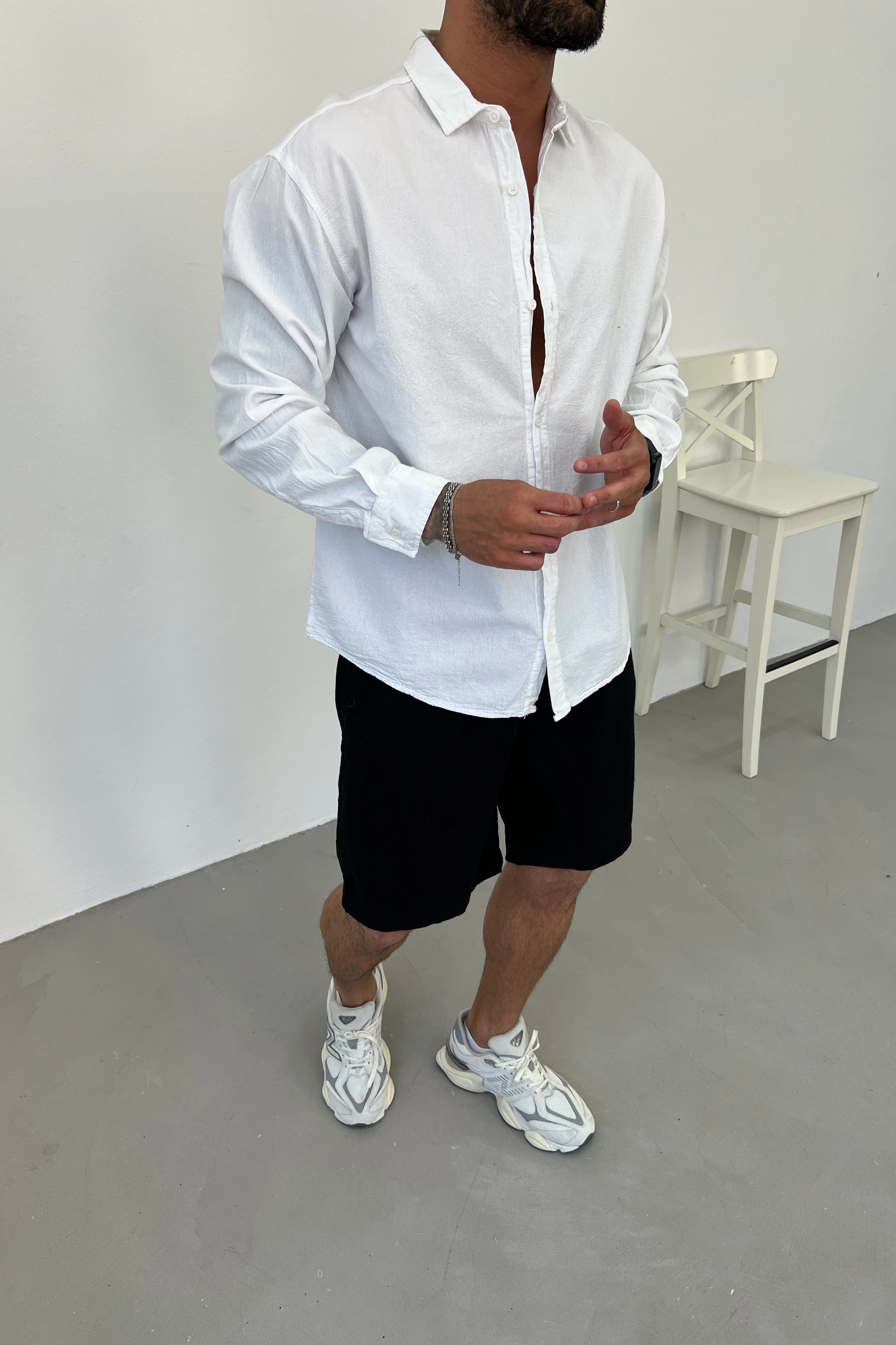 Oversize Keten Gömlek E40-28