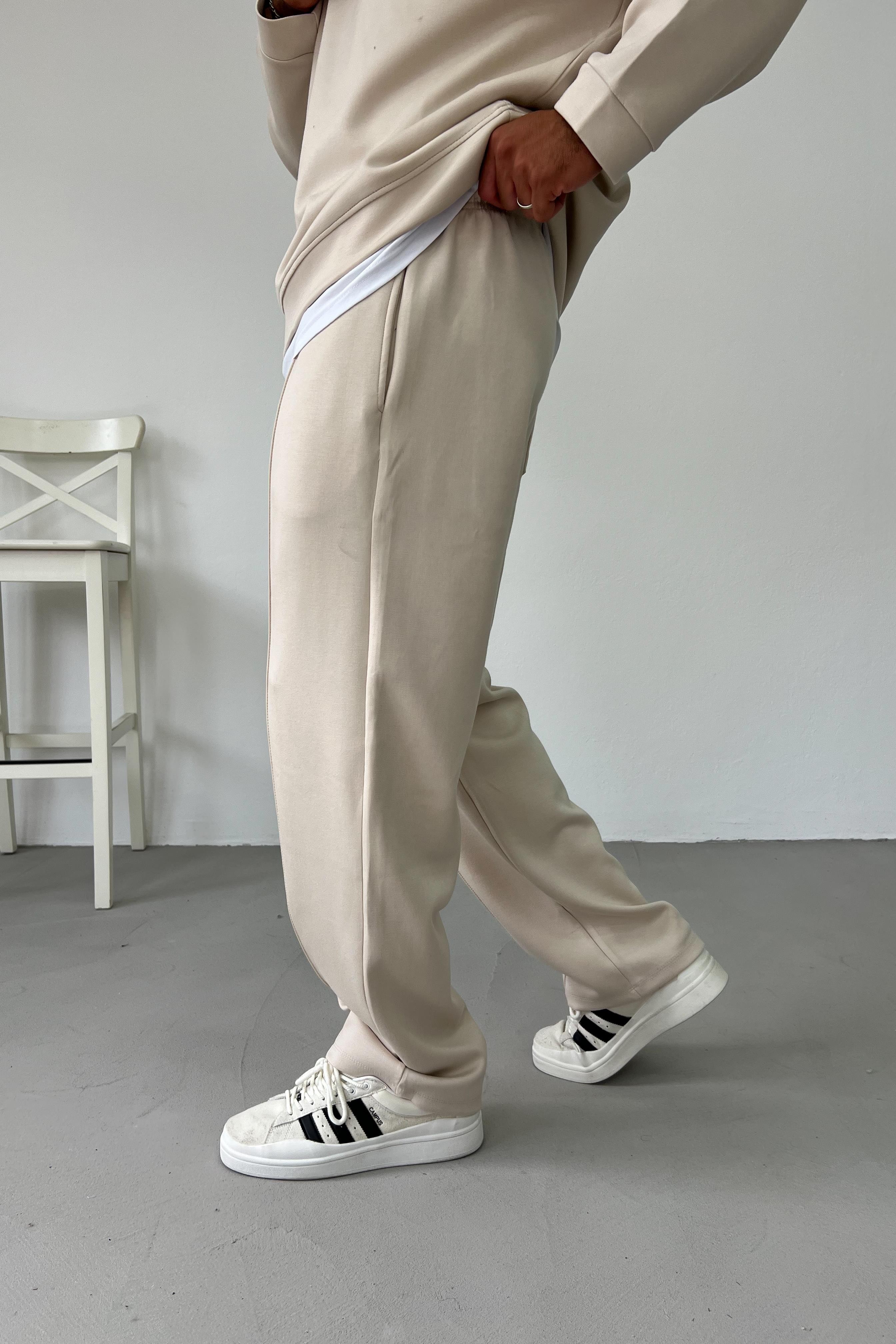 Oysho Kumaş Bej Baggy Eşofman 1538