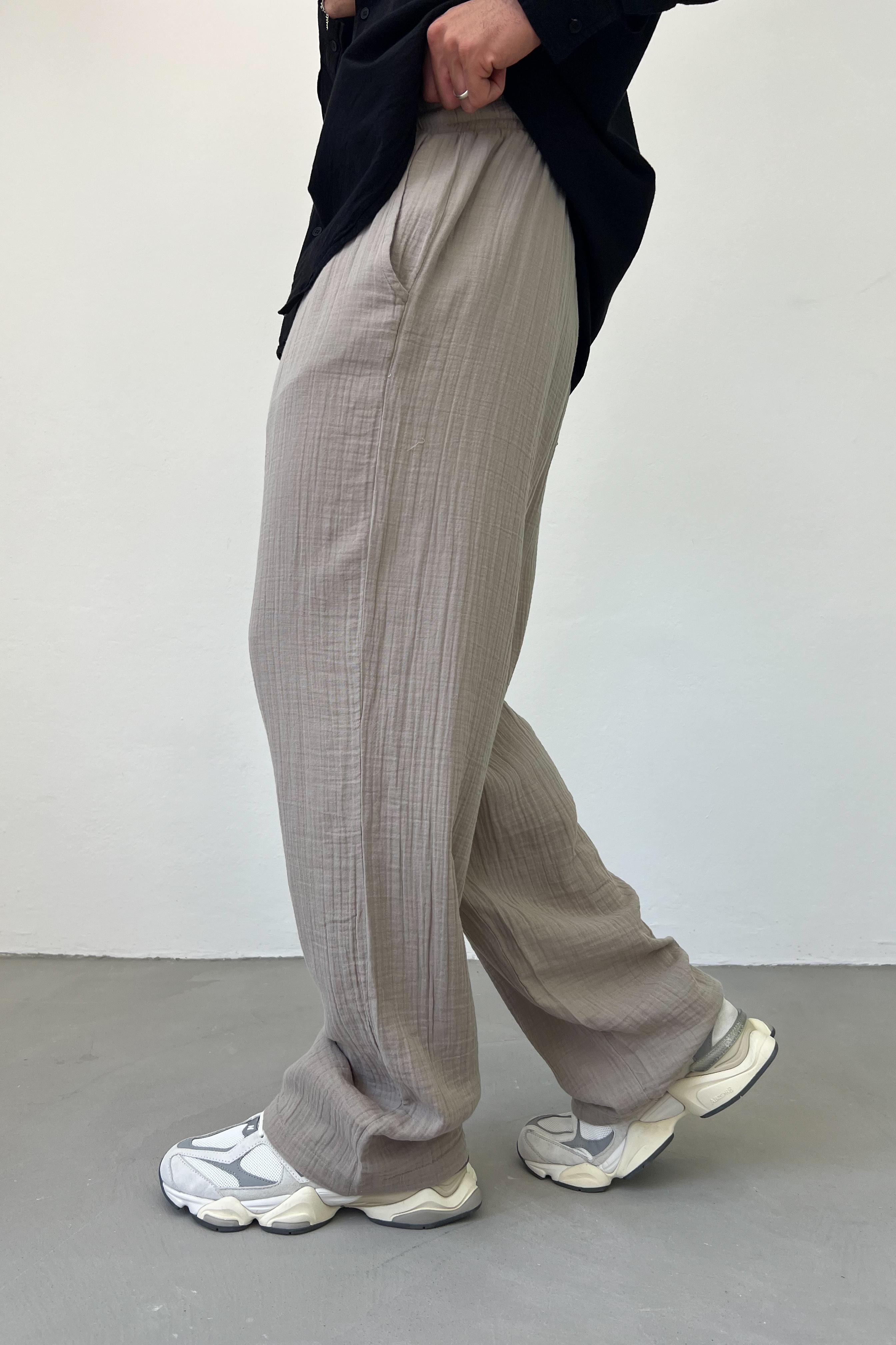 Müslin Kumaş Basic Baggy Pantolon E80-14