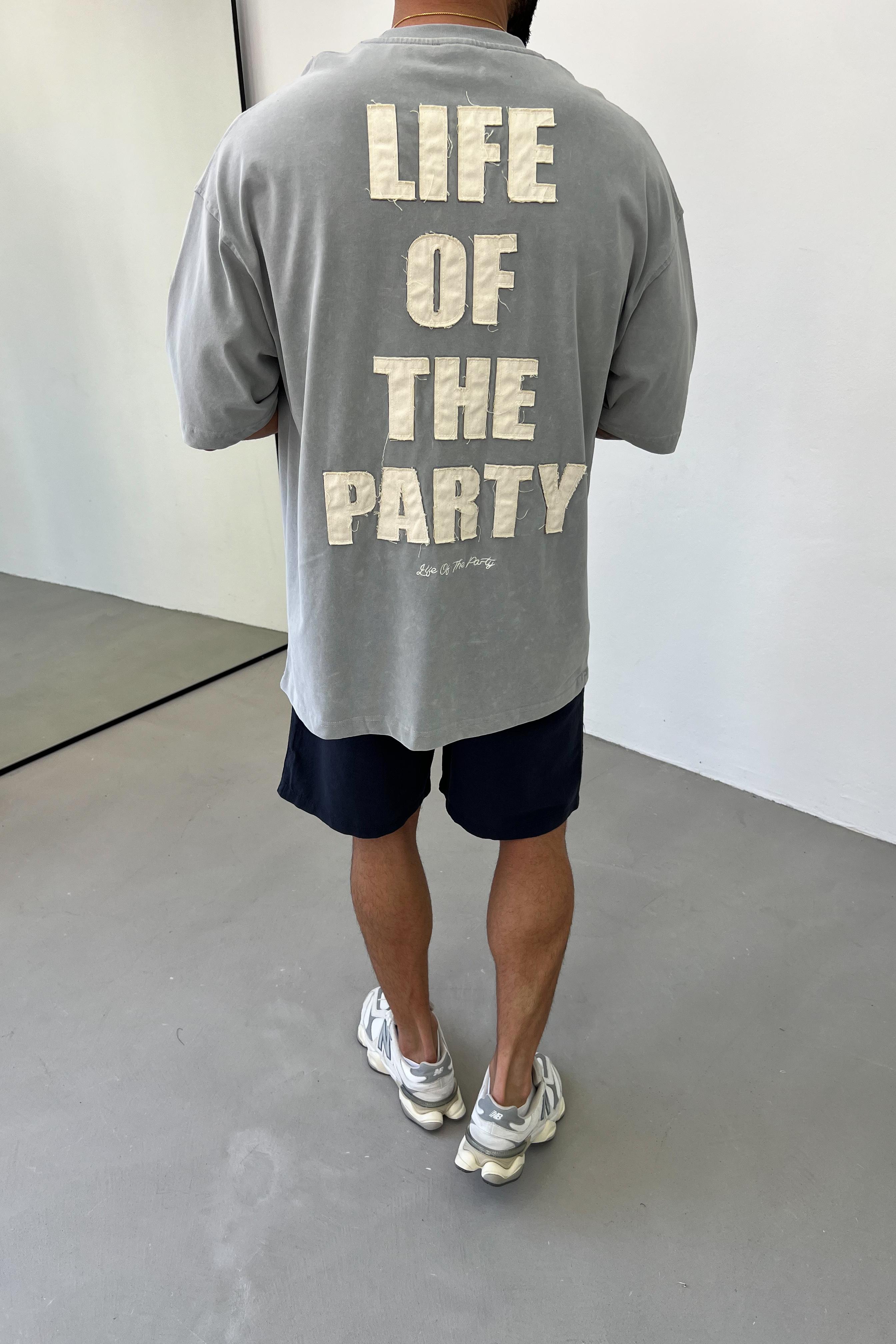 Life Of Party Nakışlı Yıkamalı Oversize Tshirt E71-29
