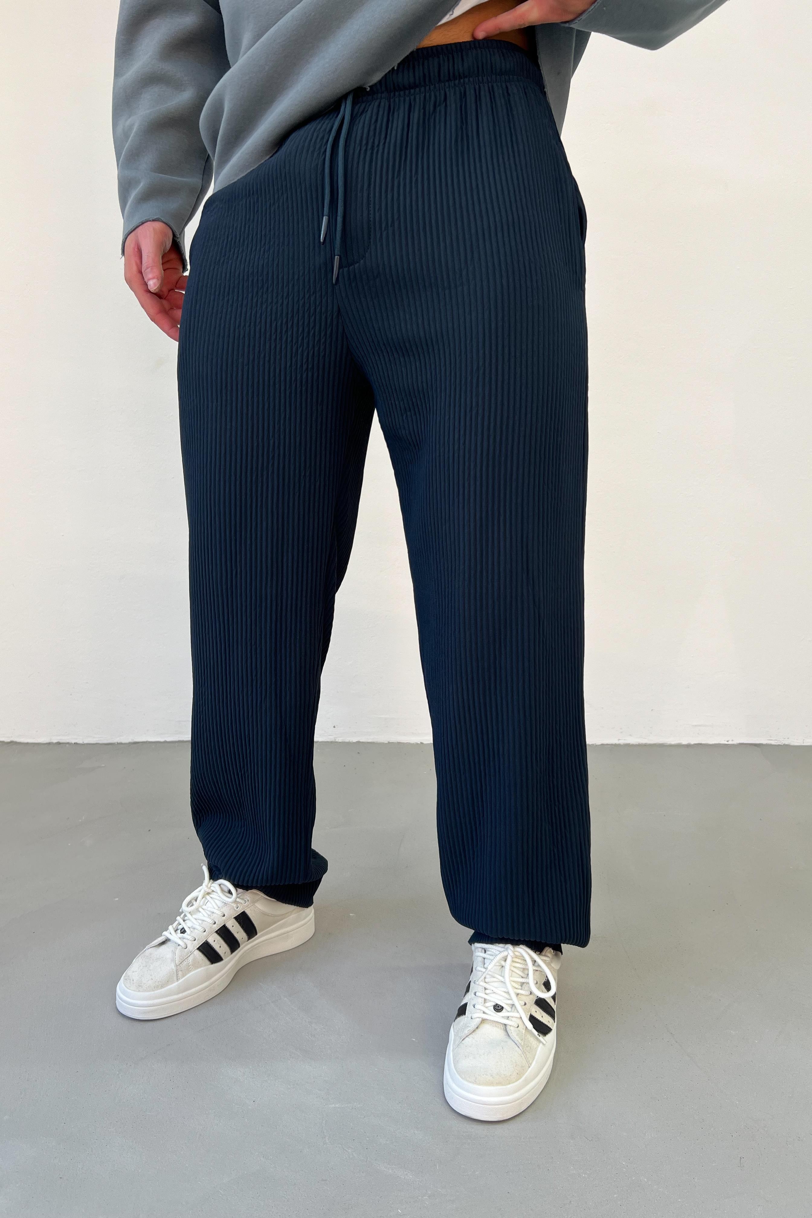 Ottoman Kumaş Fitilli Lacivert Baggy Eşofman 1544