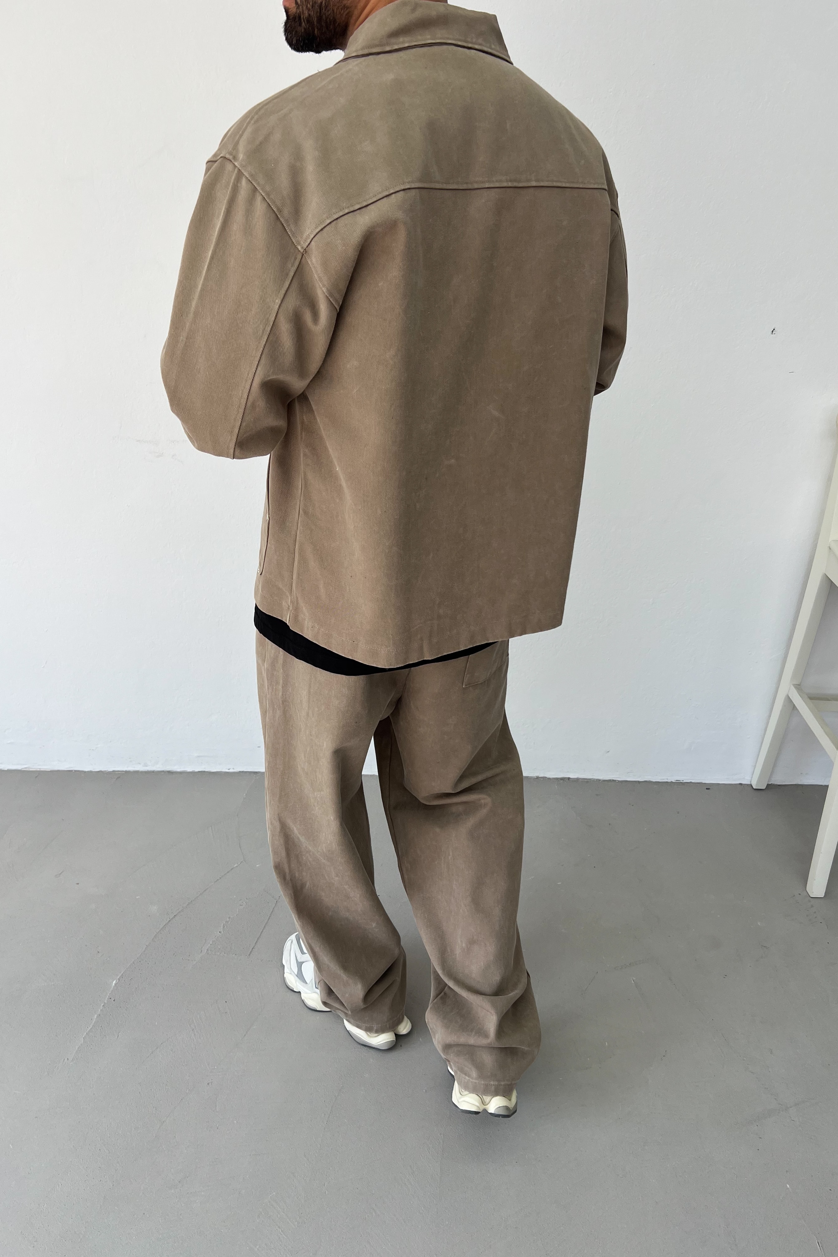 Yıkamalı Basic Oversize Kot Takım 90-04