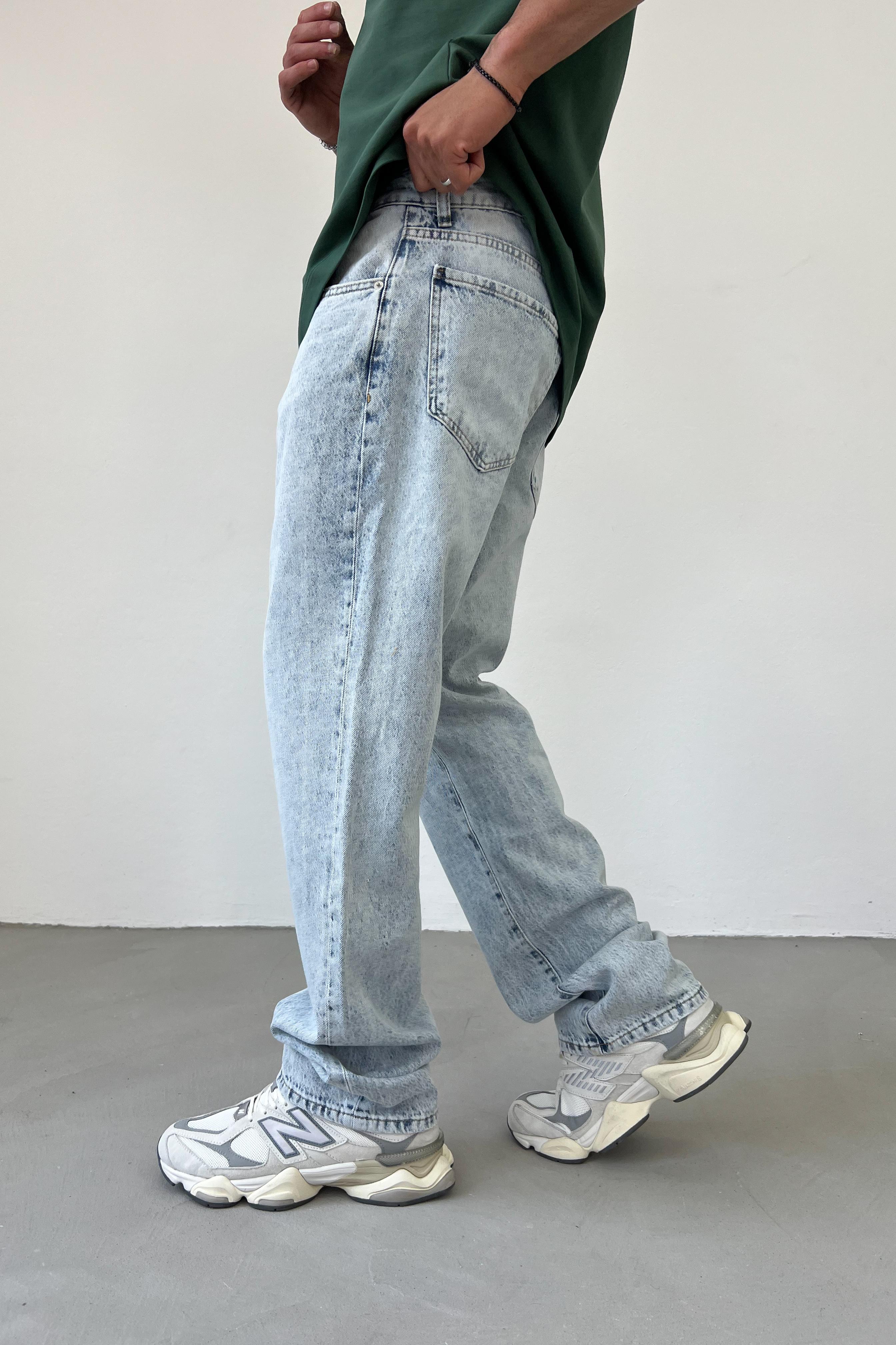 Buz Mavi Baggy Pantolon 16716-STD