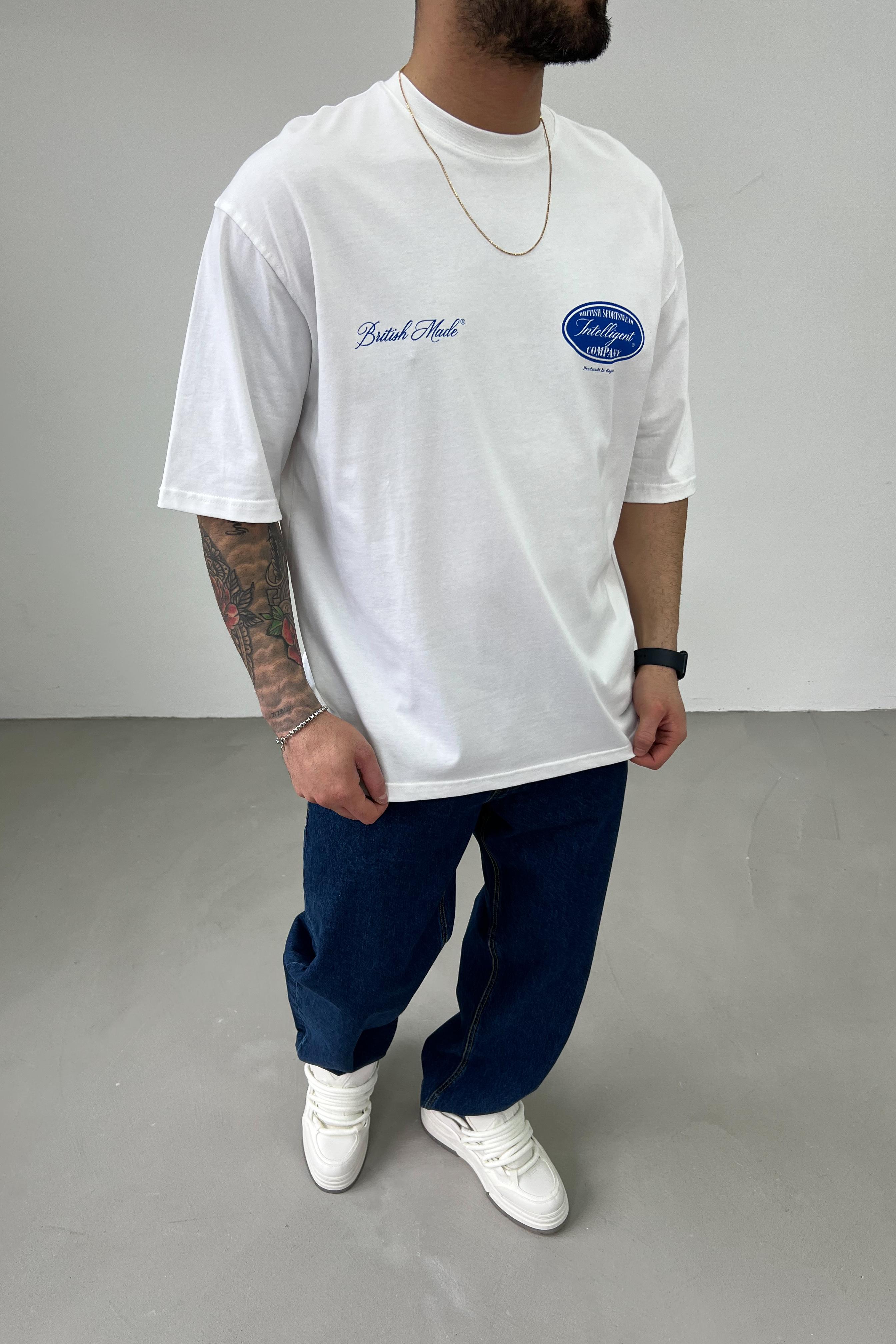 British Made Baskılı Oversize Tshirt 2502