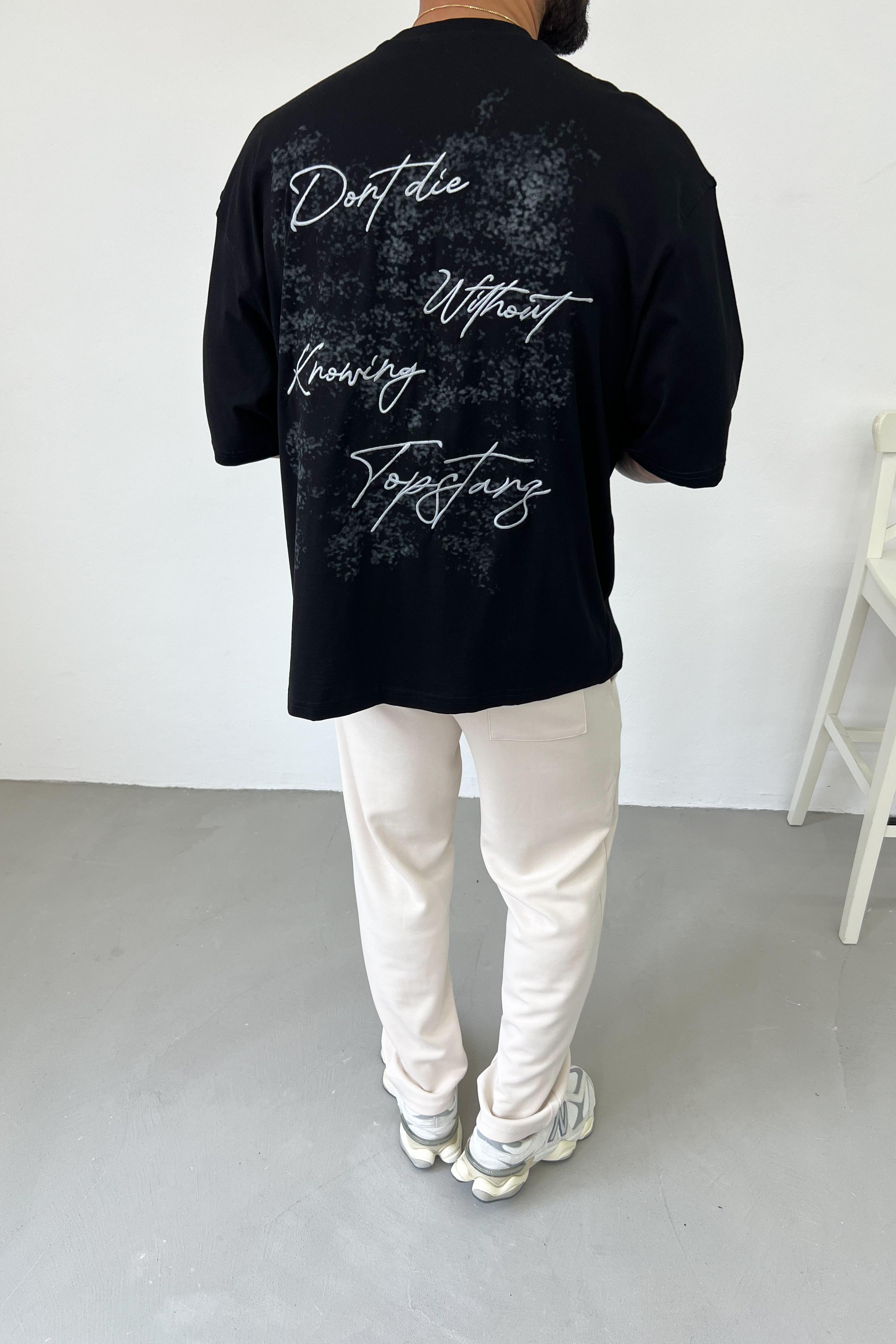 Don't Baskılı Oversize Tshirt Y2529