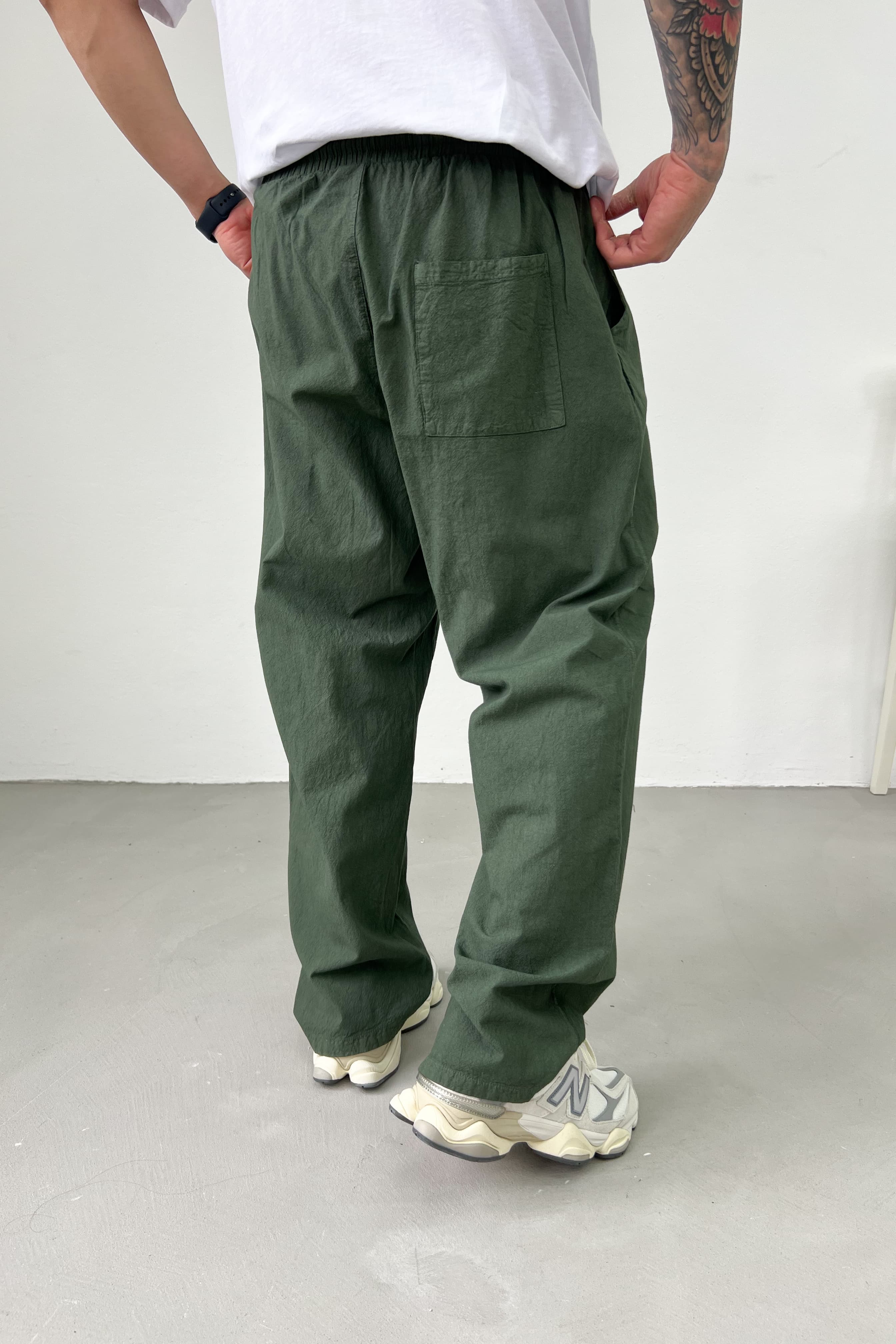 Beli Lastikli Keten Baggy Pantolon 40-10