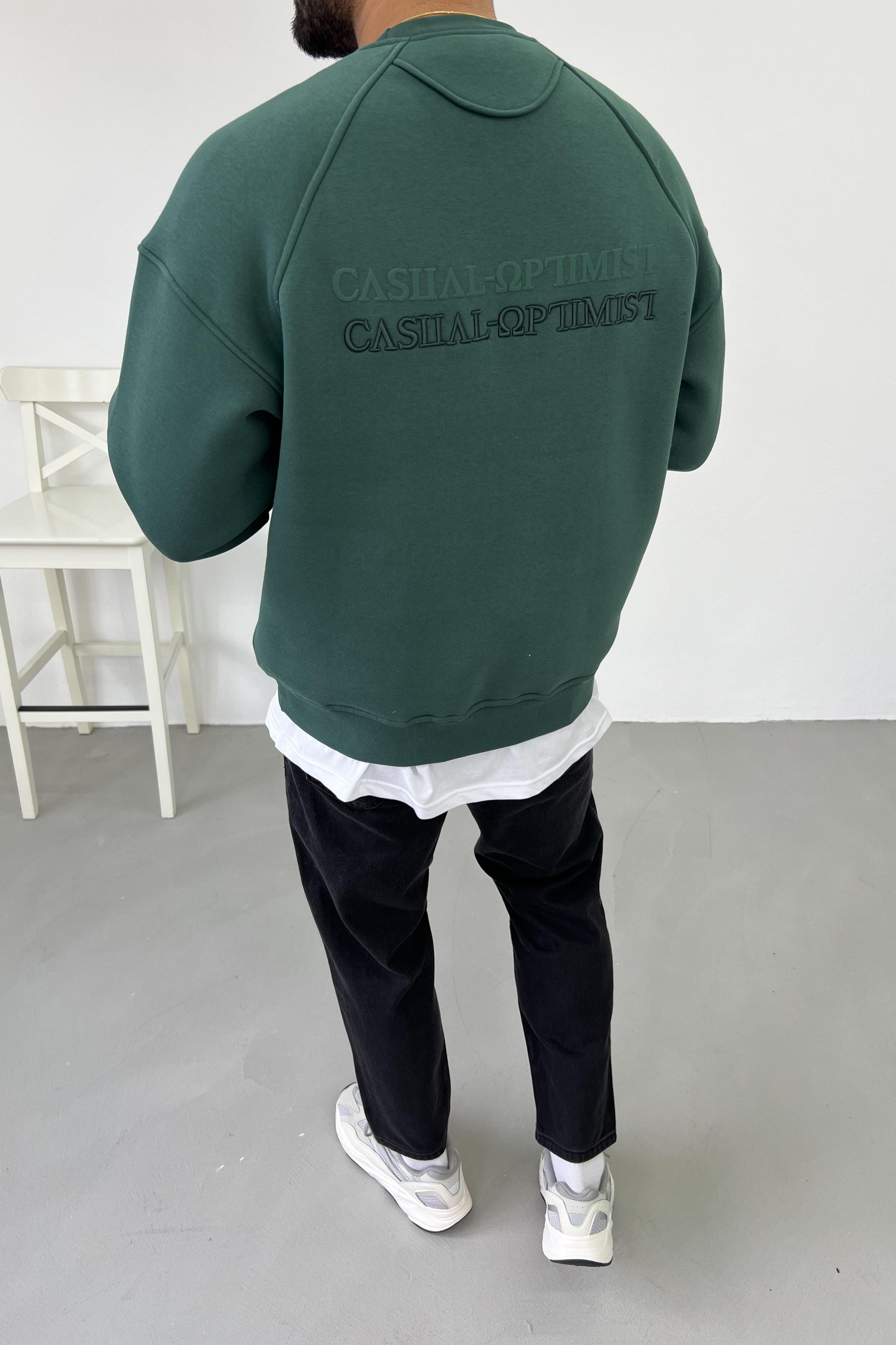Casual Optimist Oversize Yeşil Sweatshirt 1608