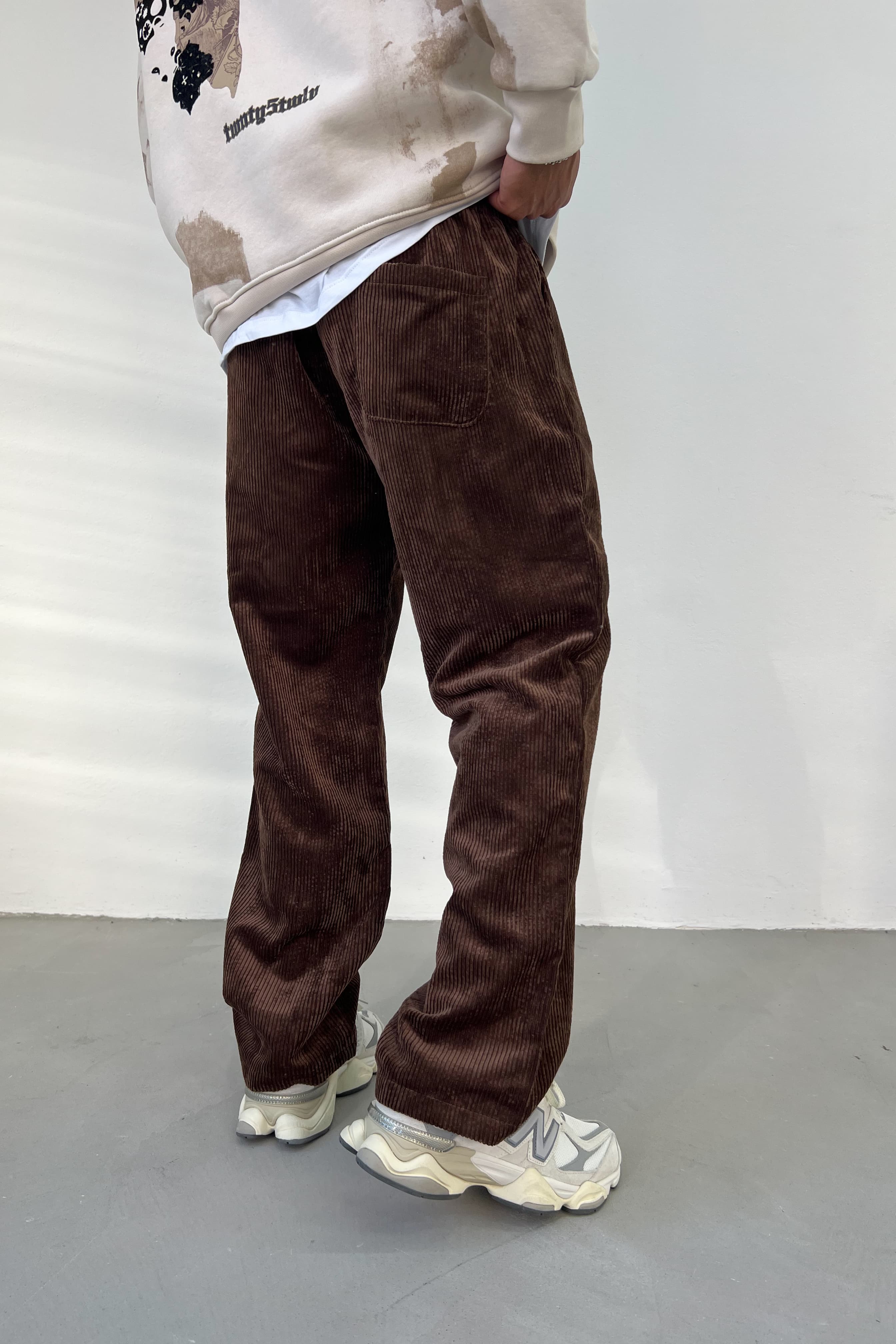 Beli Lastikli Kadife Baggy Pantolon 0270