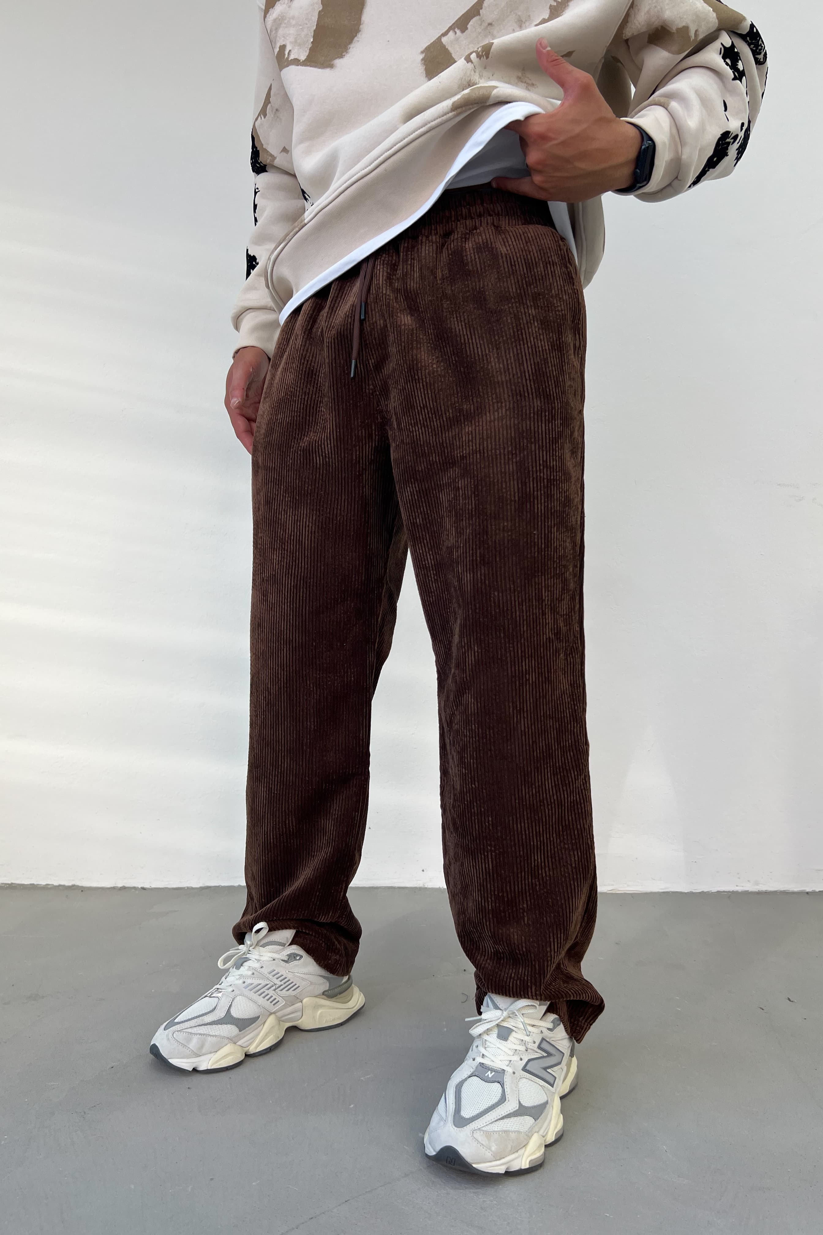 Beli Lastikli Kadife Baggy Pantolon 0270