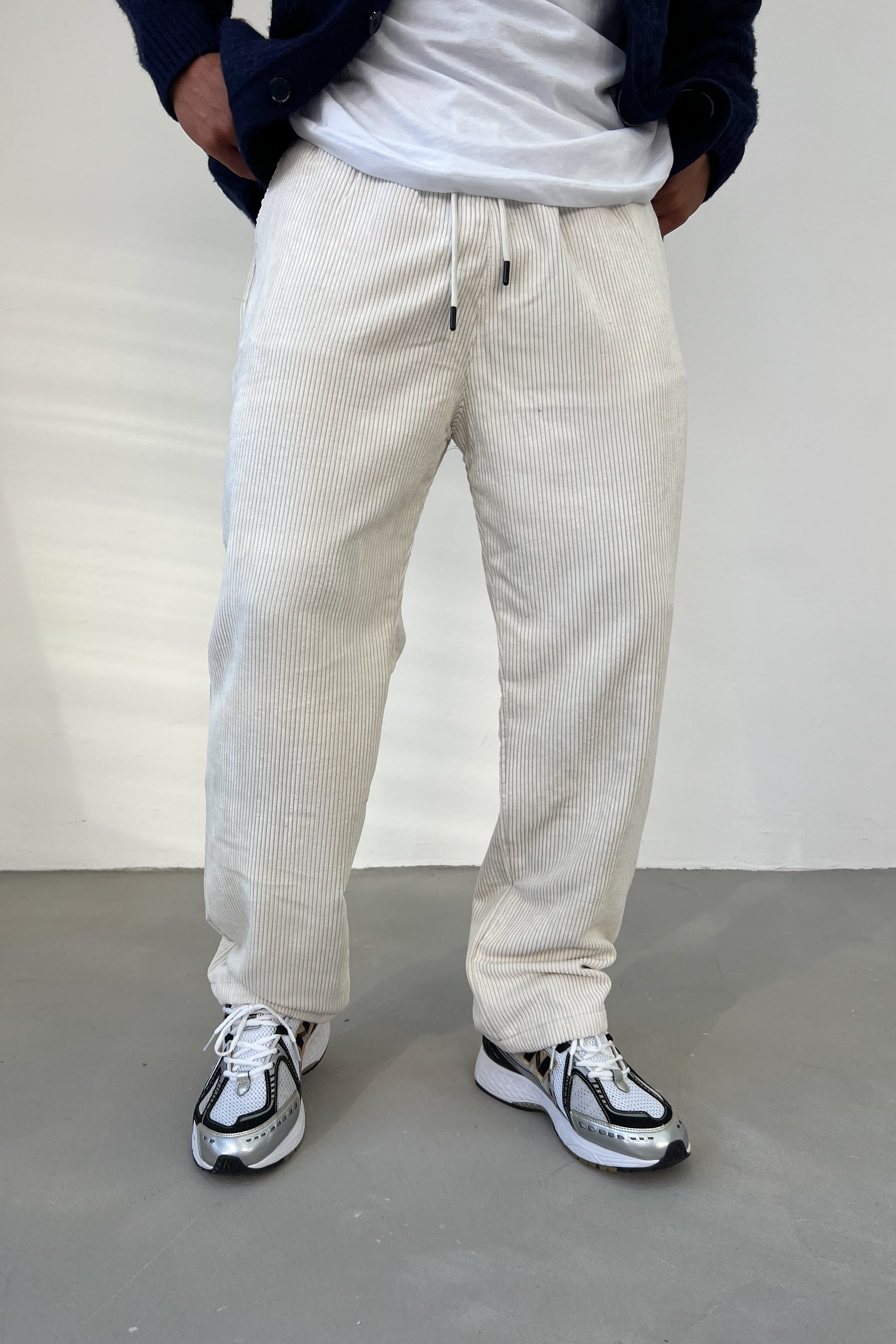 Beli Lastikli Kadife Baggy Pantolon 0270 - Bej