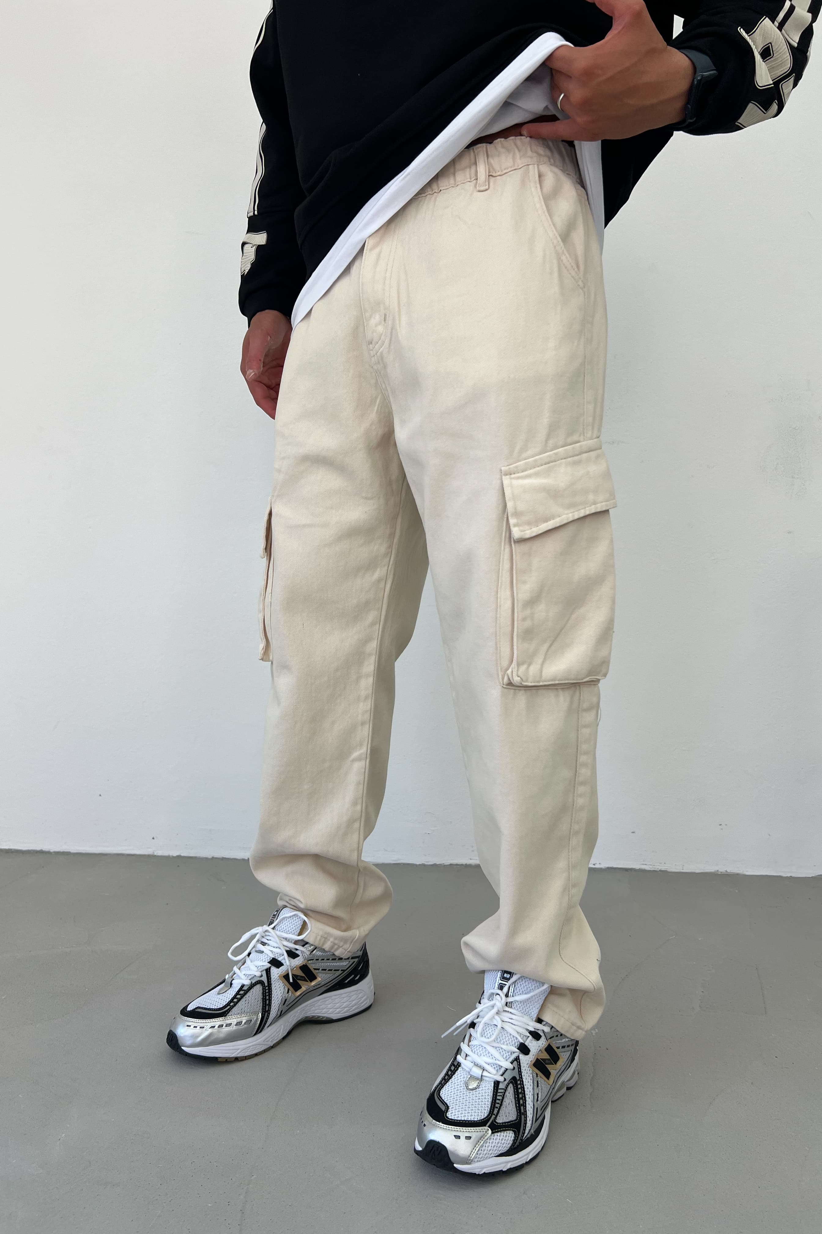 Beli Lastikli Kargo Baggy Pantolon 2974
