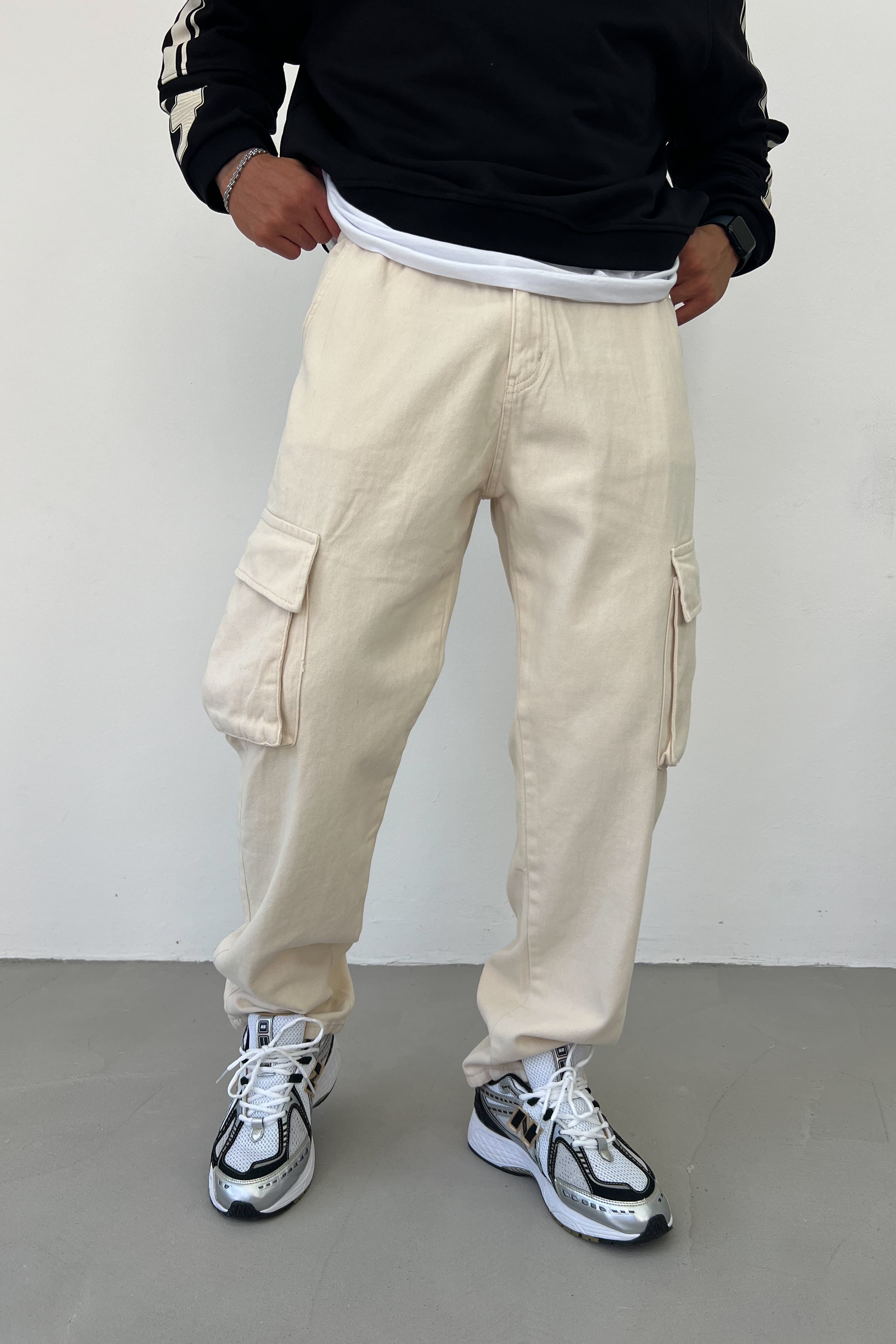 Beli Lastikli Kargo Baggy Pantolon 2974