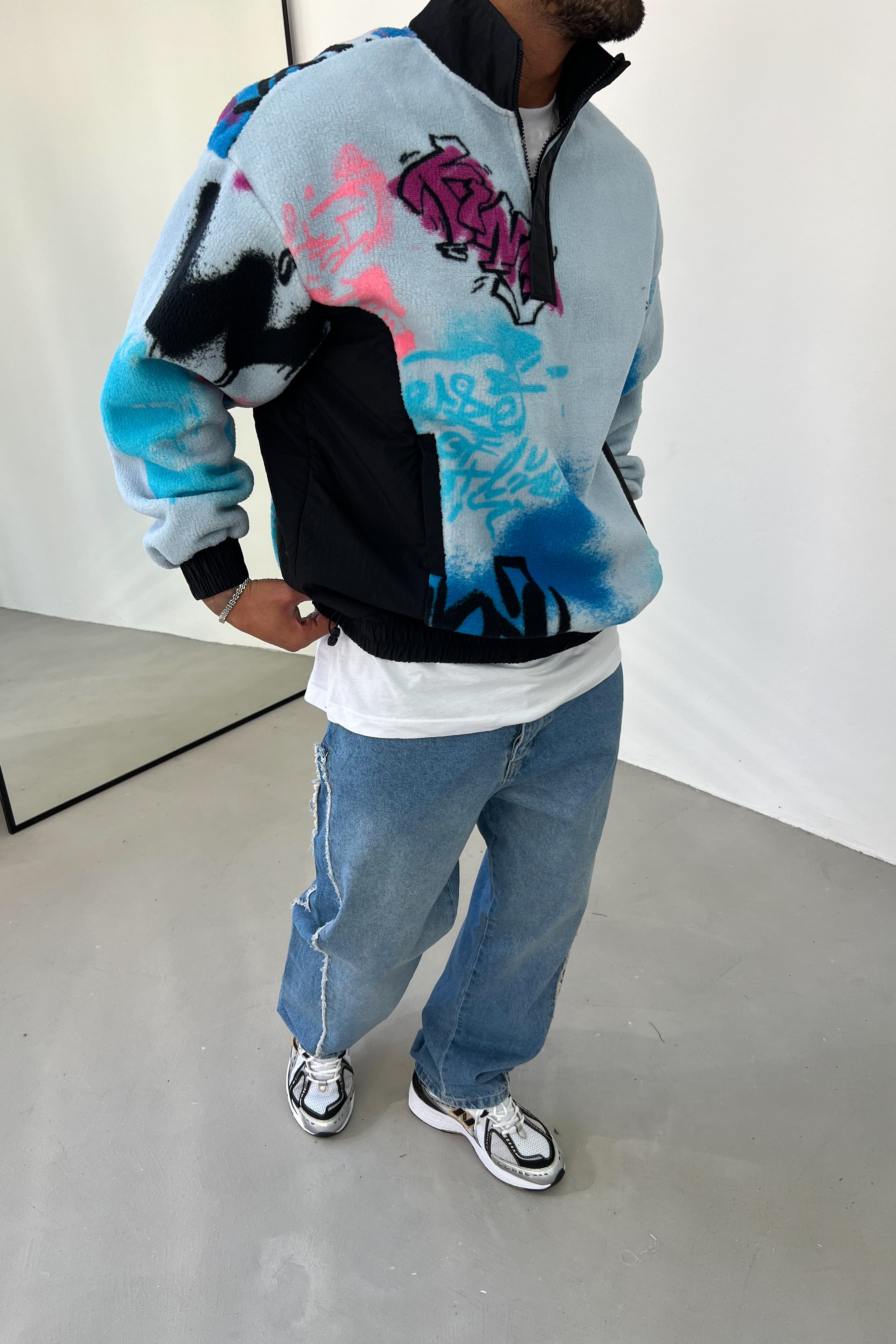 Dokuma Garnili Oversize Peluş Sweatshirt 7060