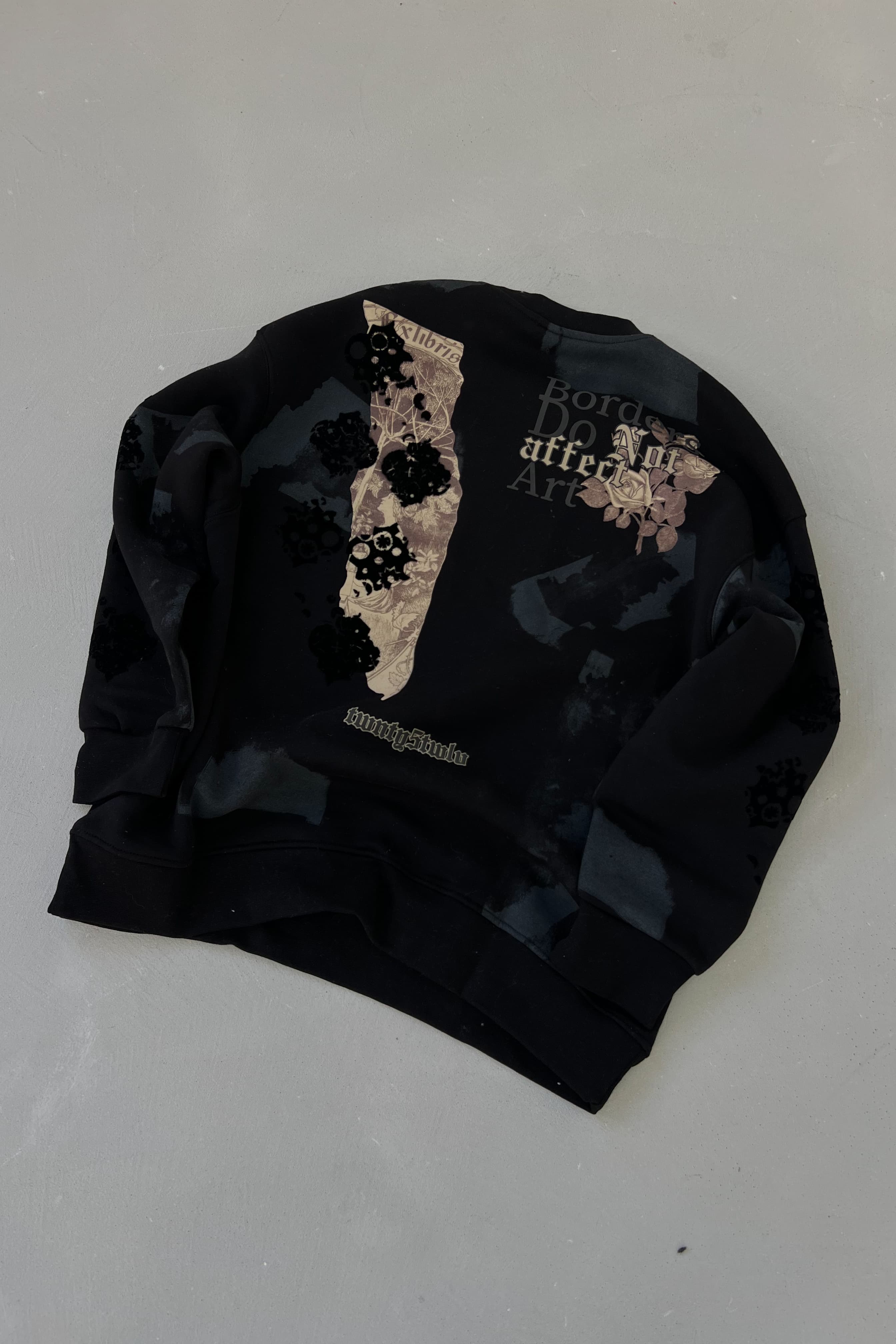 Pano Flok Baskılı Oversize Sweatshirt 7033