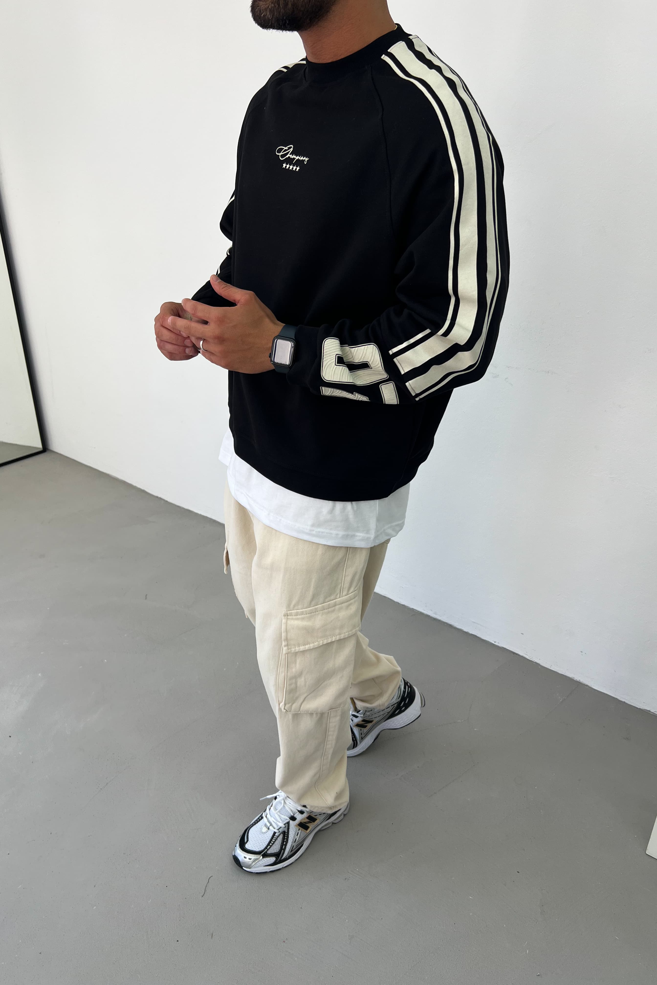 07 Champions Baskılı Oversize Sweatshirt 26K110