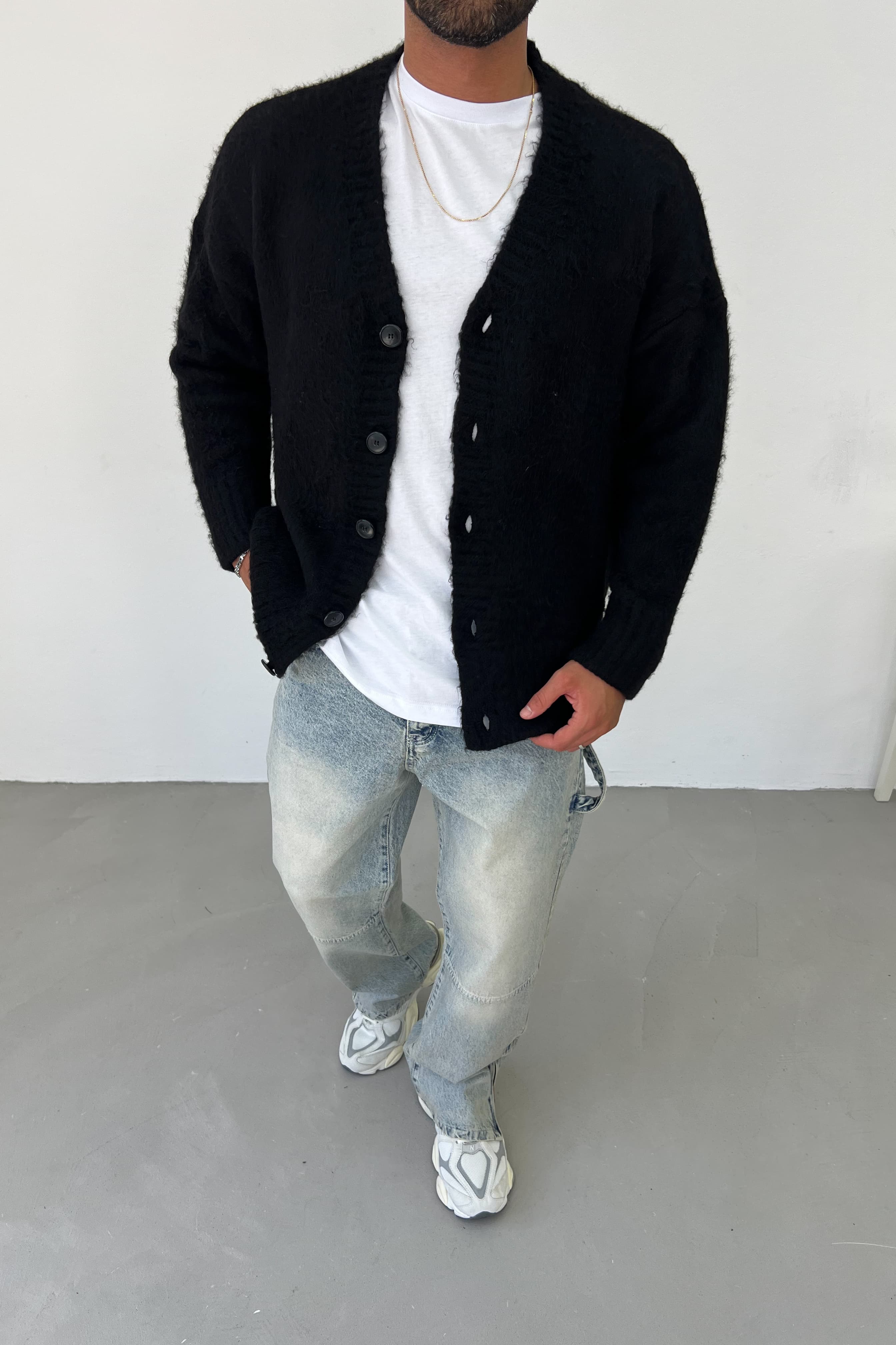 Oversize Düğmeli Hırka 3264