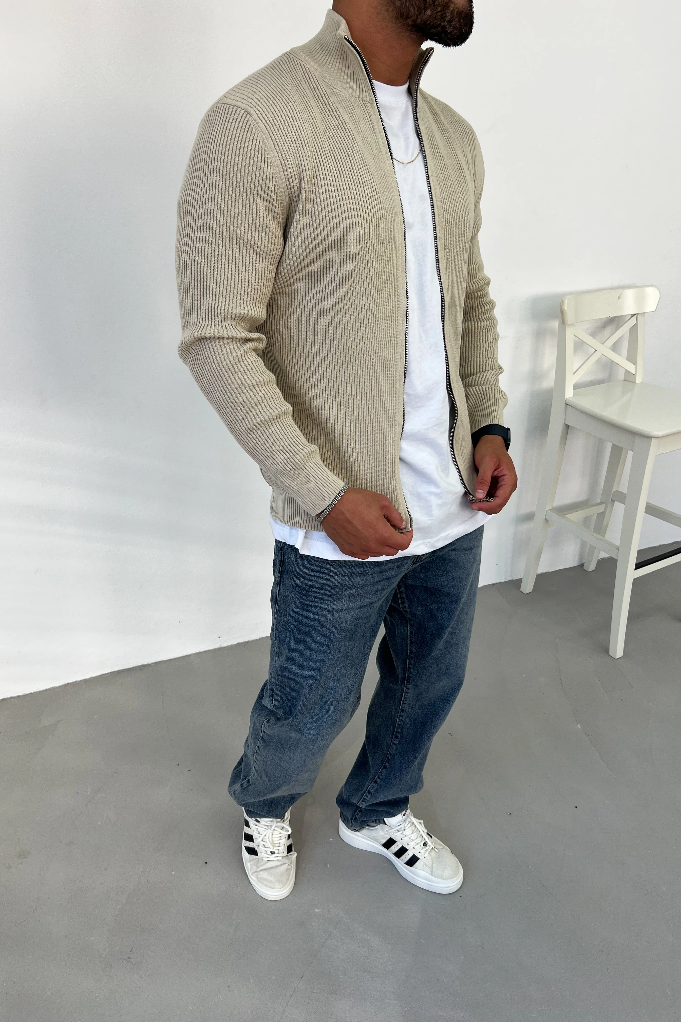 Çift Fermuarlı Basic Triko 2607