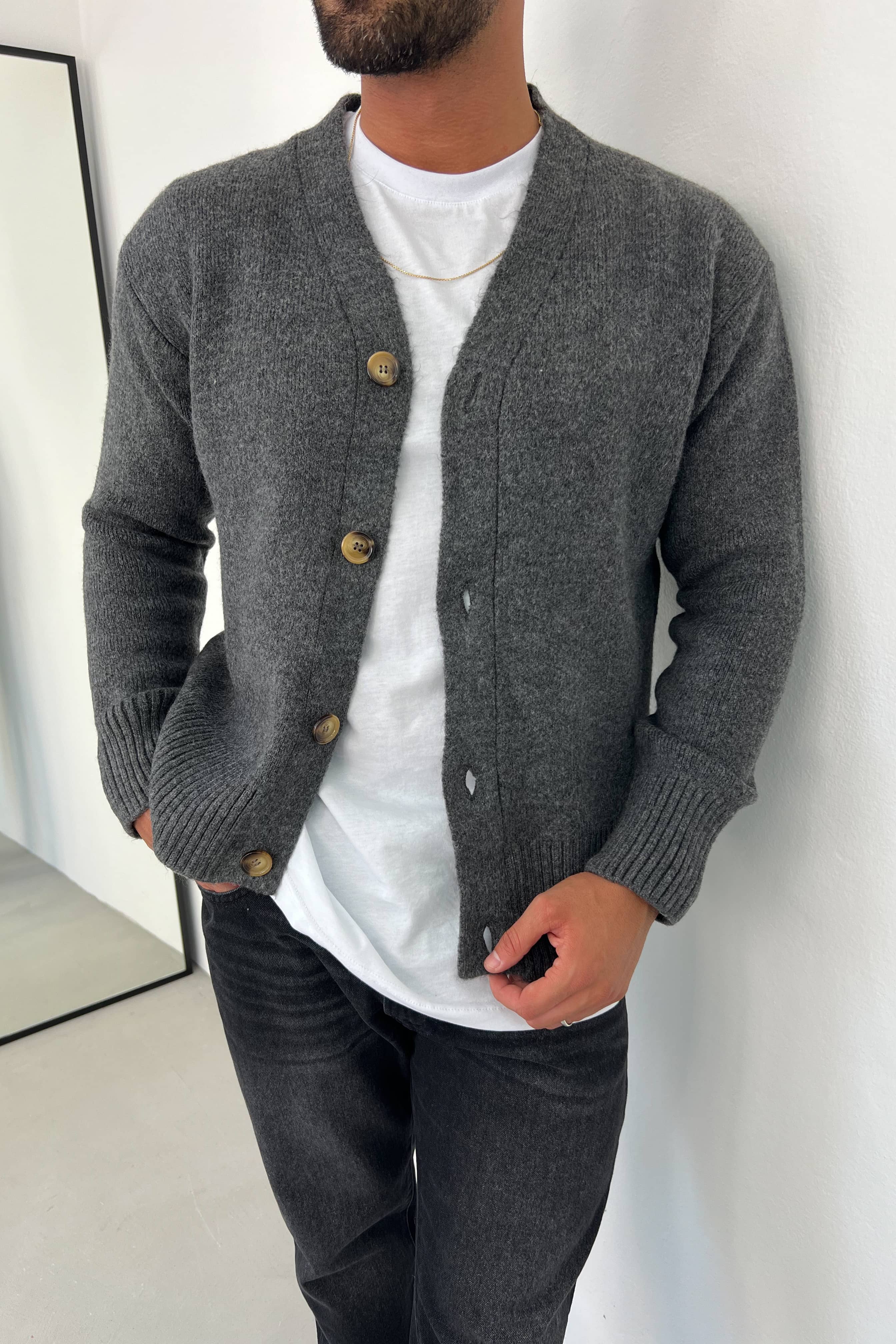 Düğmeli Basic Triko 2606