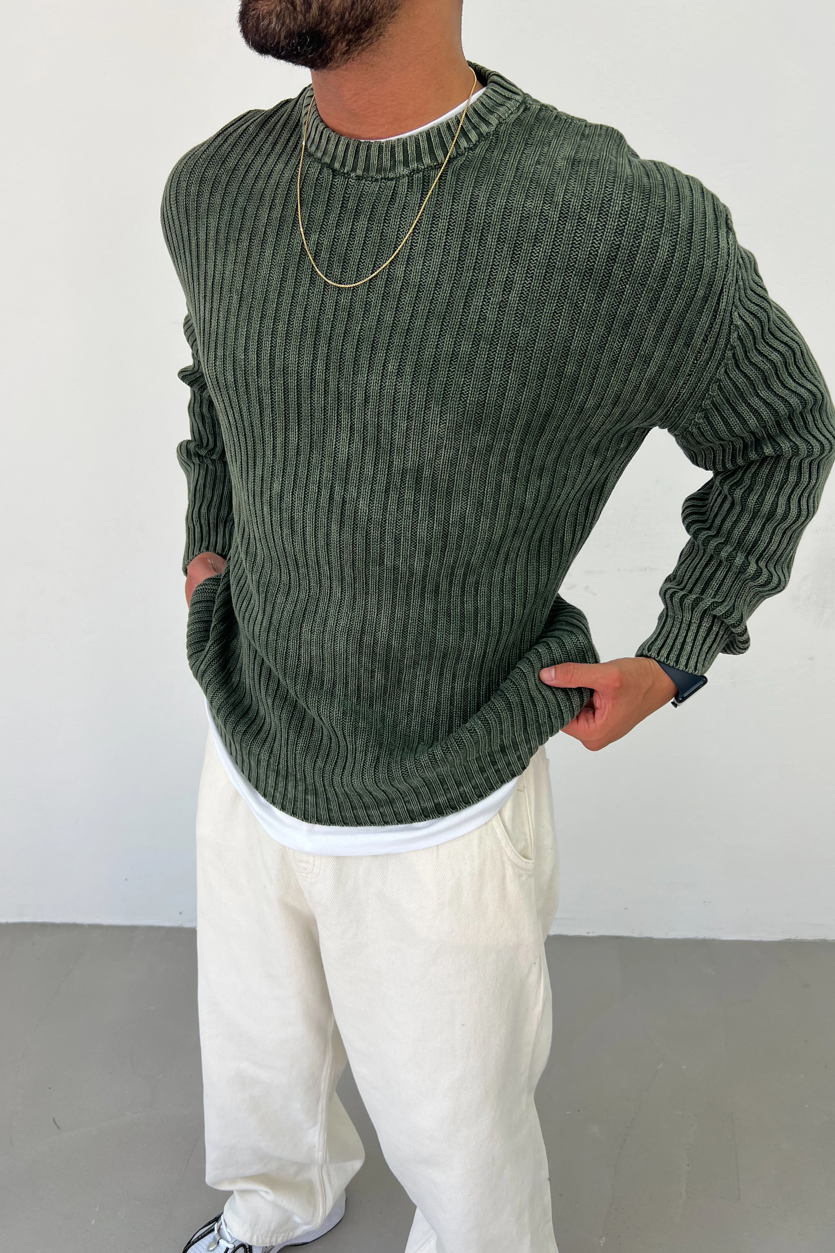 Yıkamalı Fitilli Oversize Sweatshirt 2609